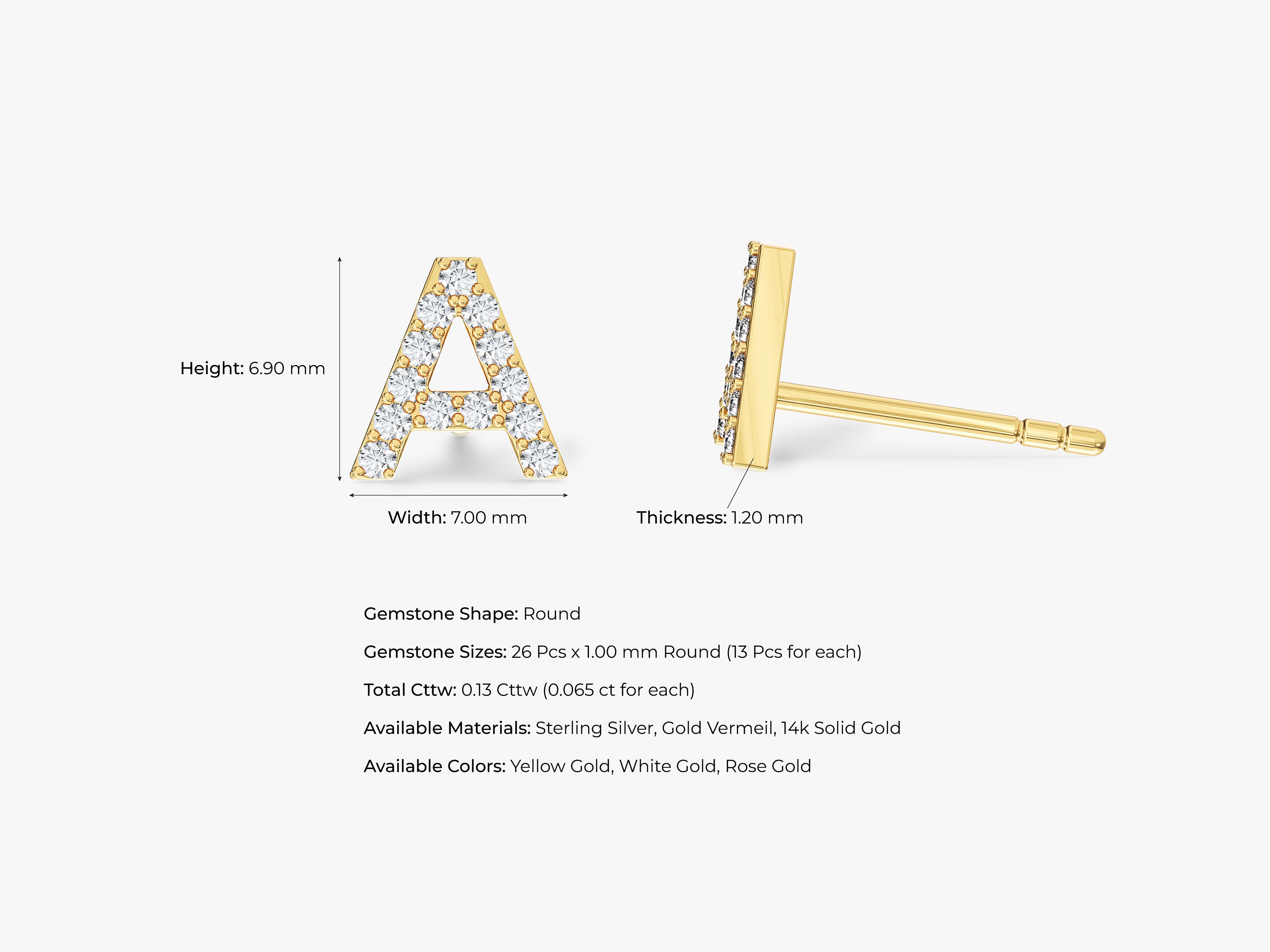Birthstone Letter Earrings