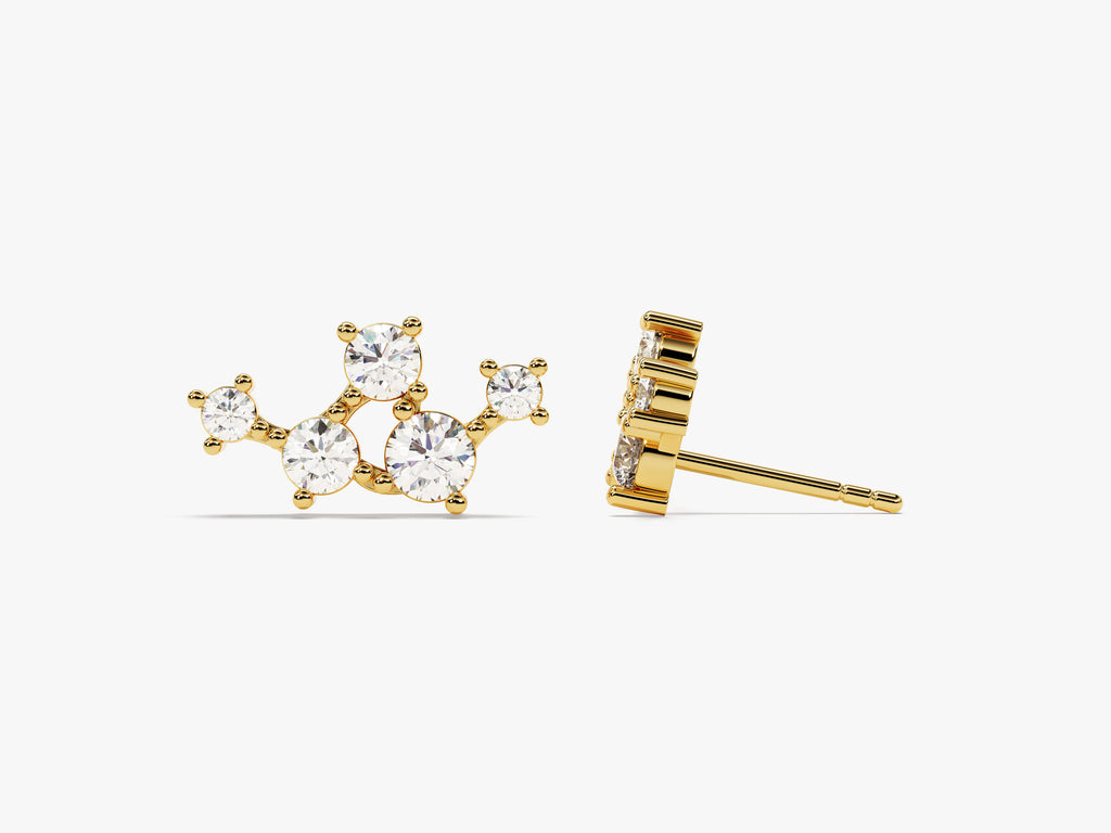 Floating Gemstone Stud Earrings