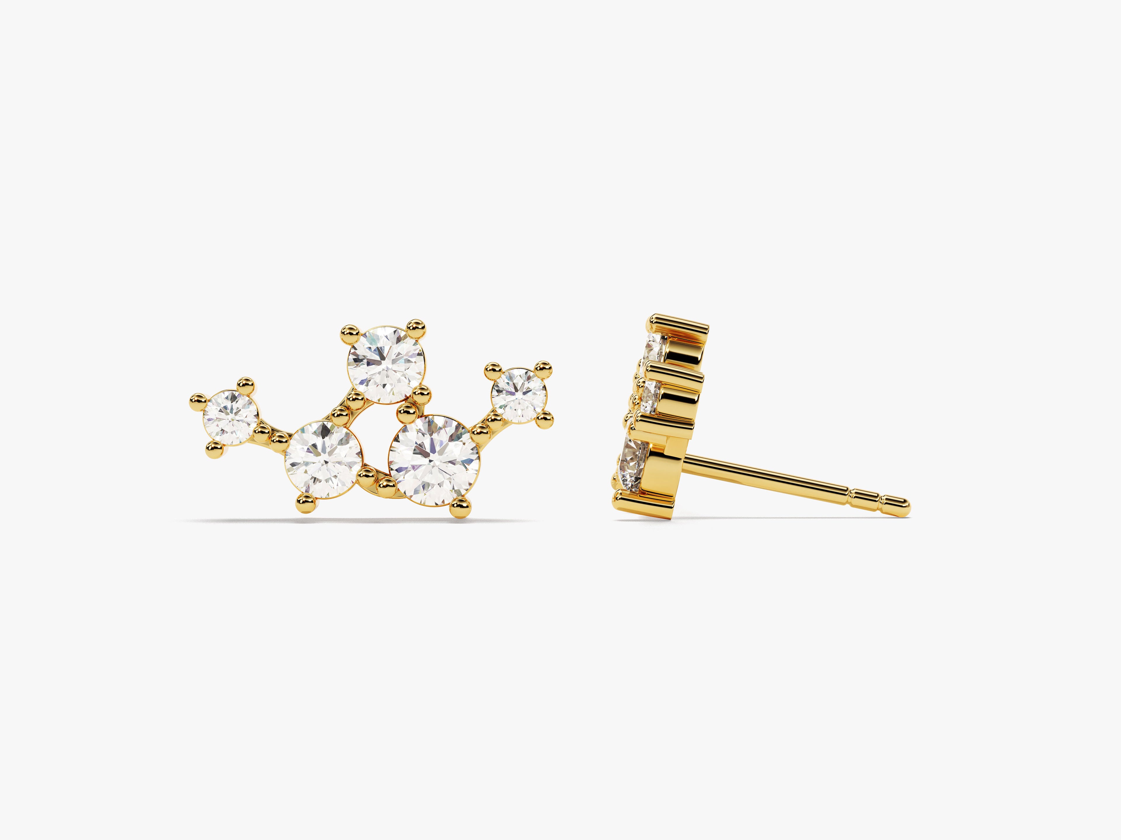 Floating Gemstone Stud Earrings