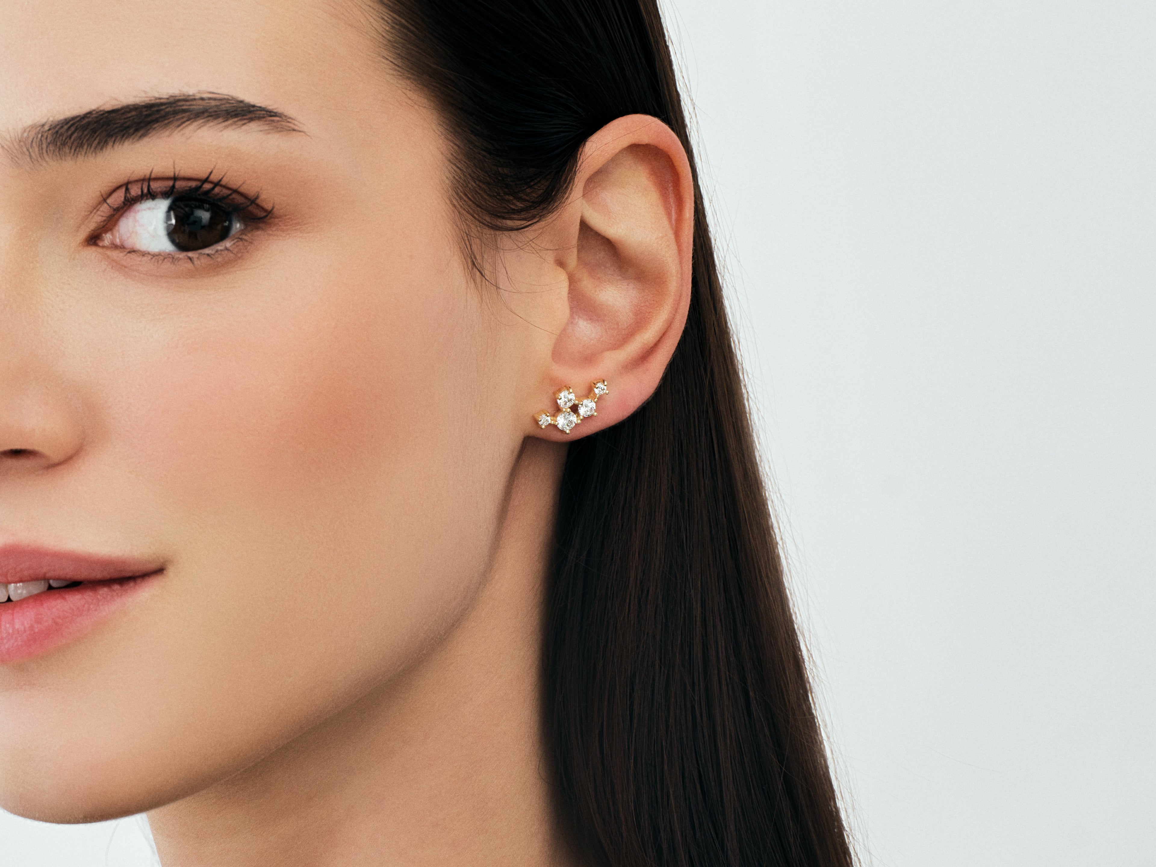 Floating Gemstone Stud Earrings