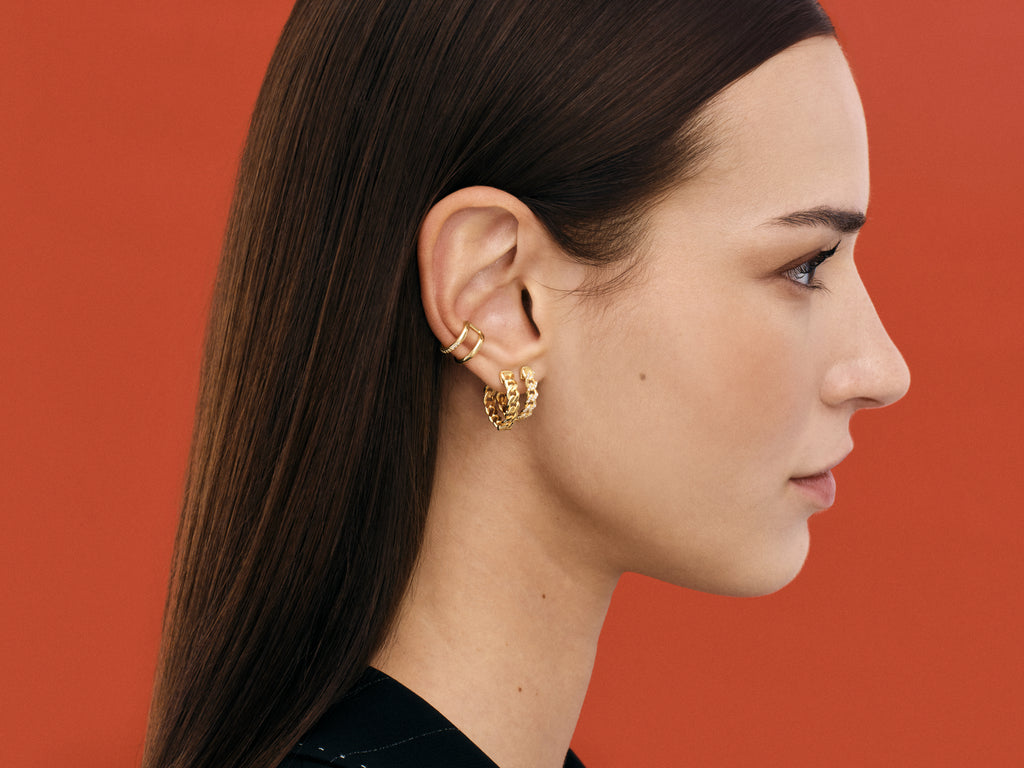 Hoop Earrings with Gemstone