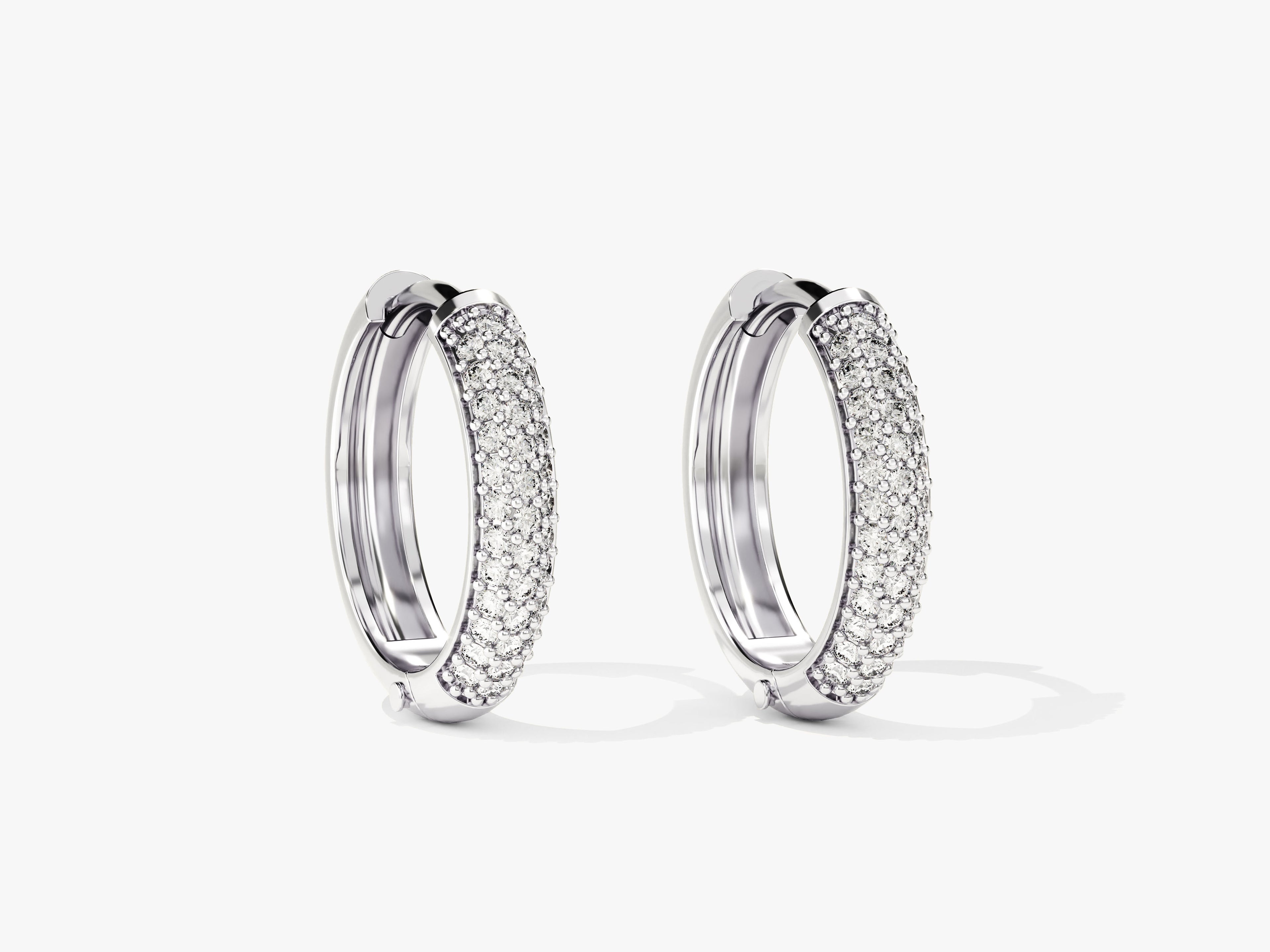 Pave Gemstone Hoop Earrings