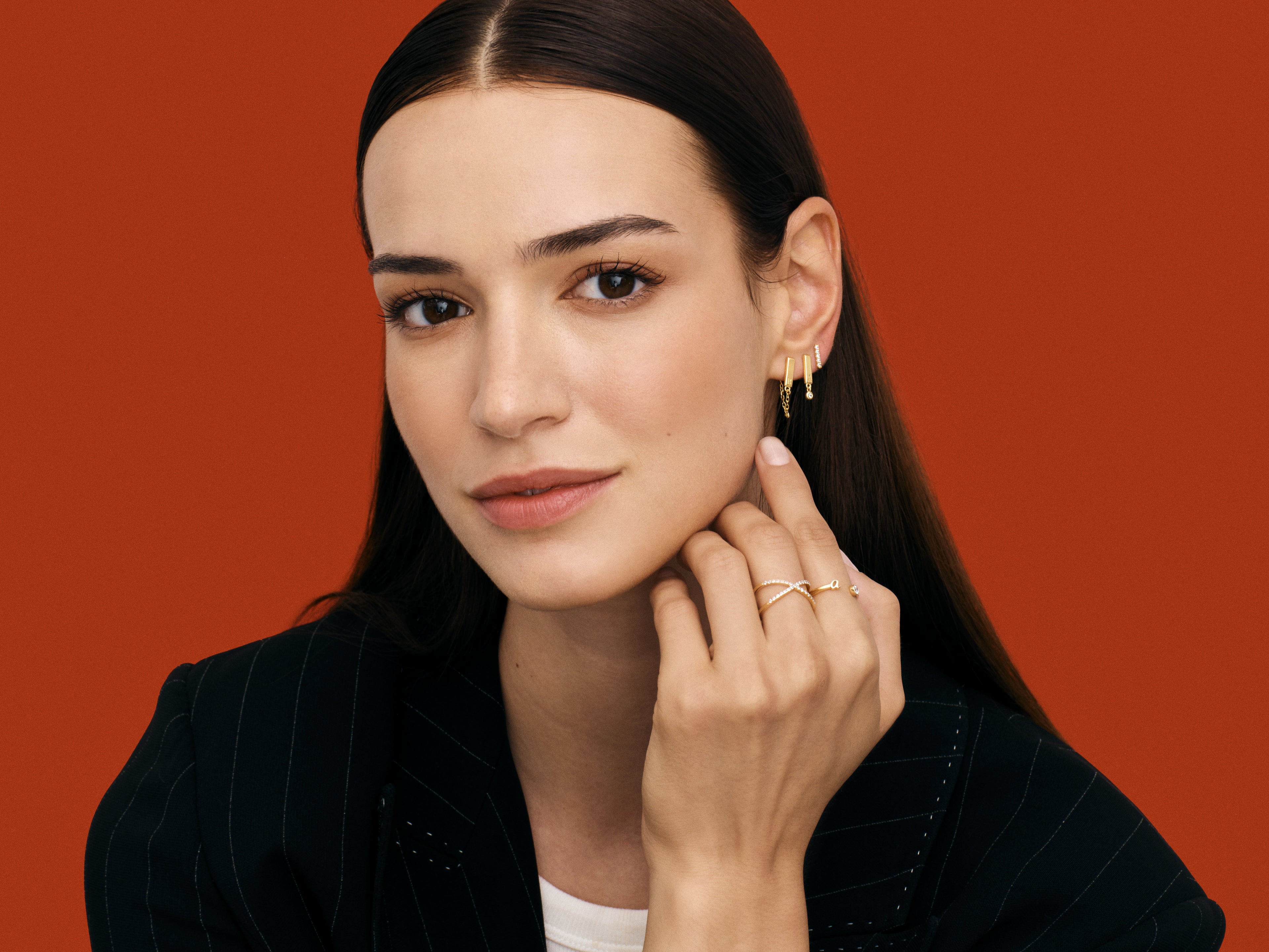 Initial Chain Earrings