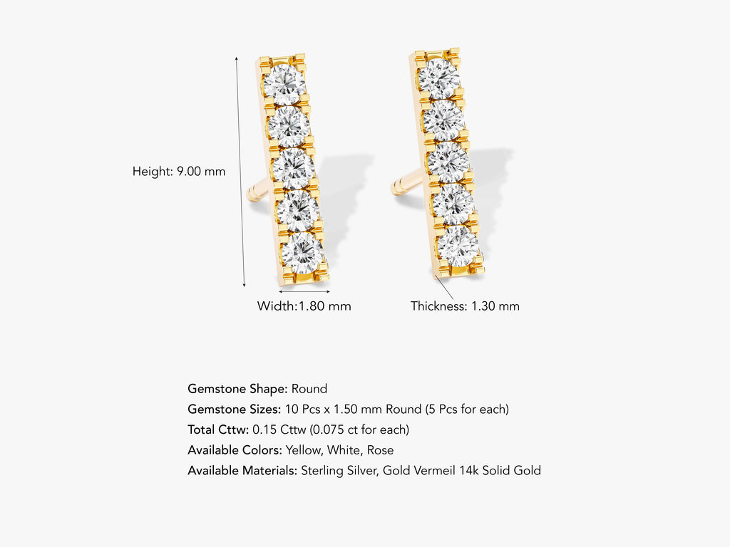 Bar Gemstone Earrings