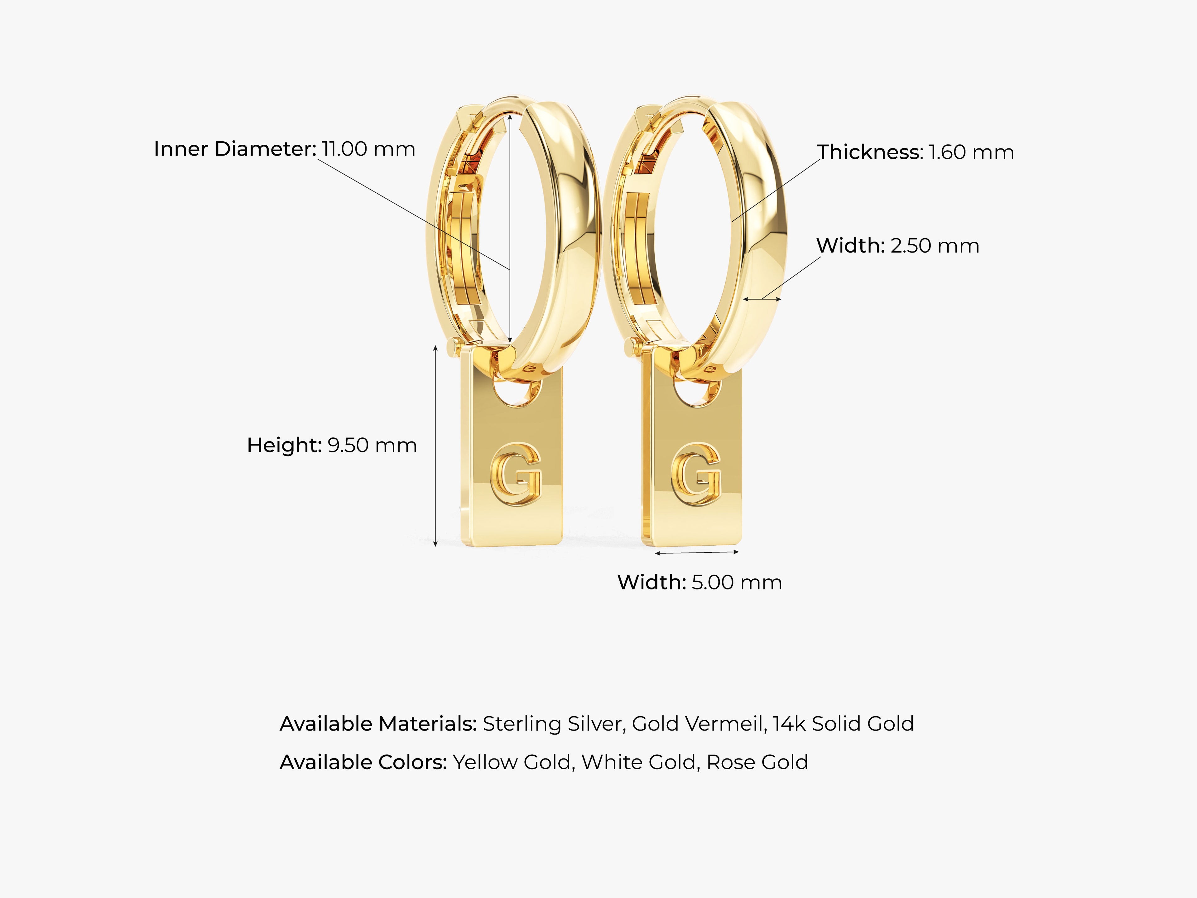 Letter Tag Earrings