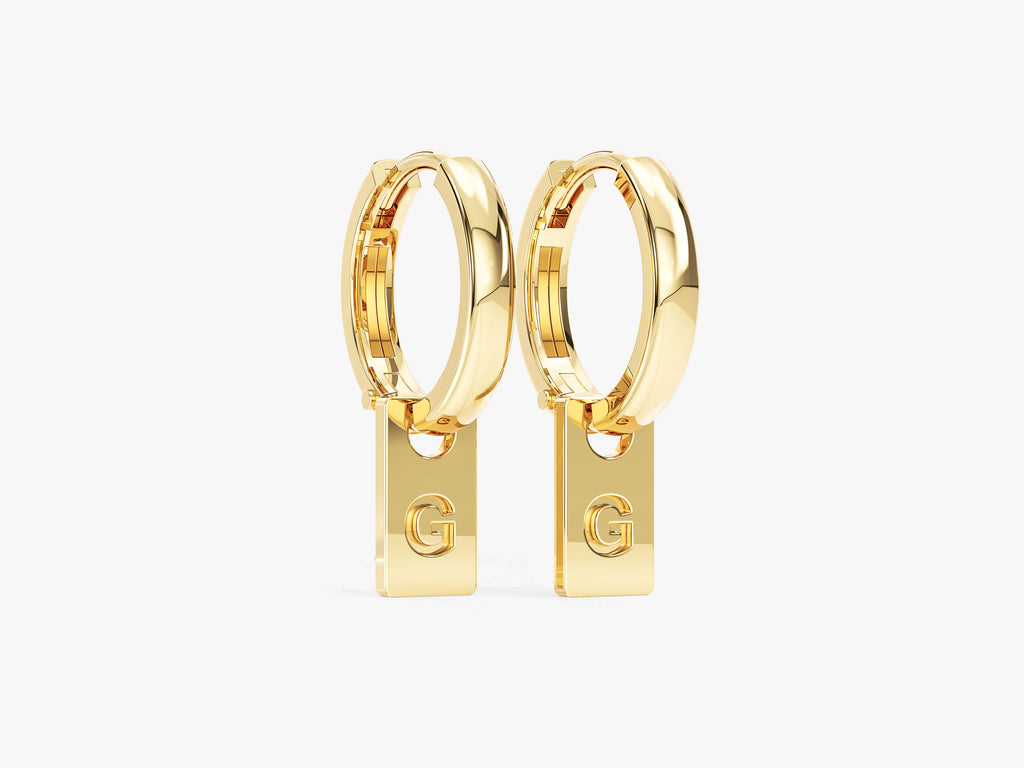 Letter Tag Earrings