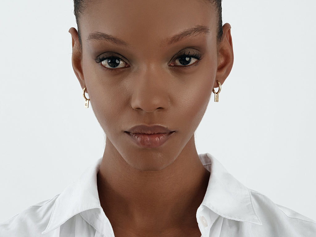 Letter Tag Earrings