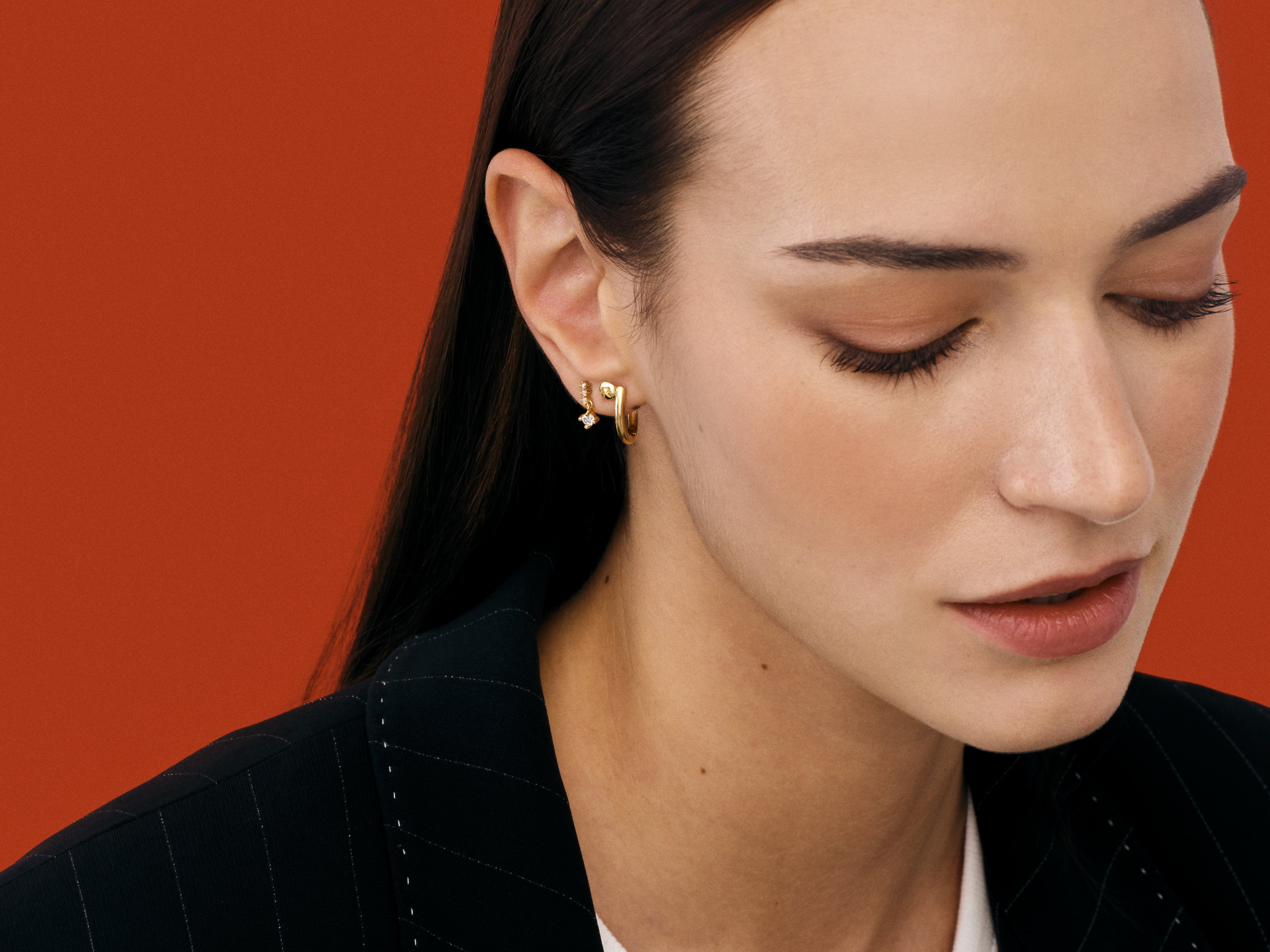 Initial Hoop Earrings