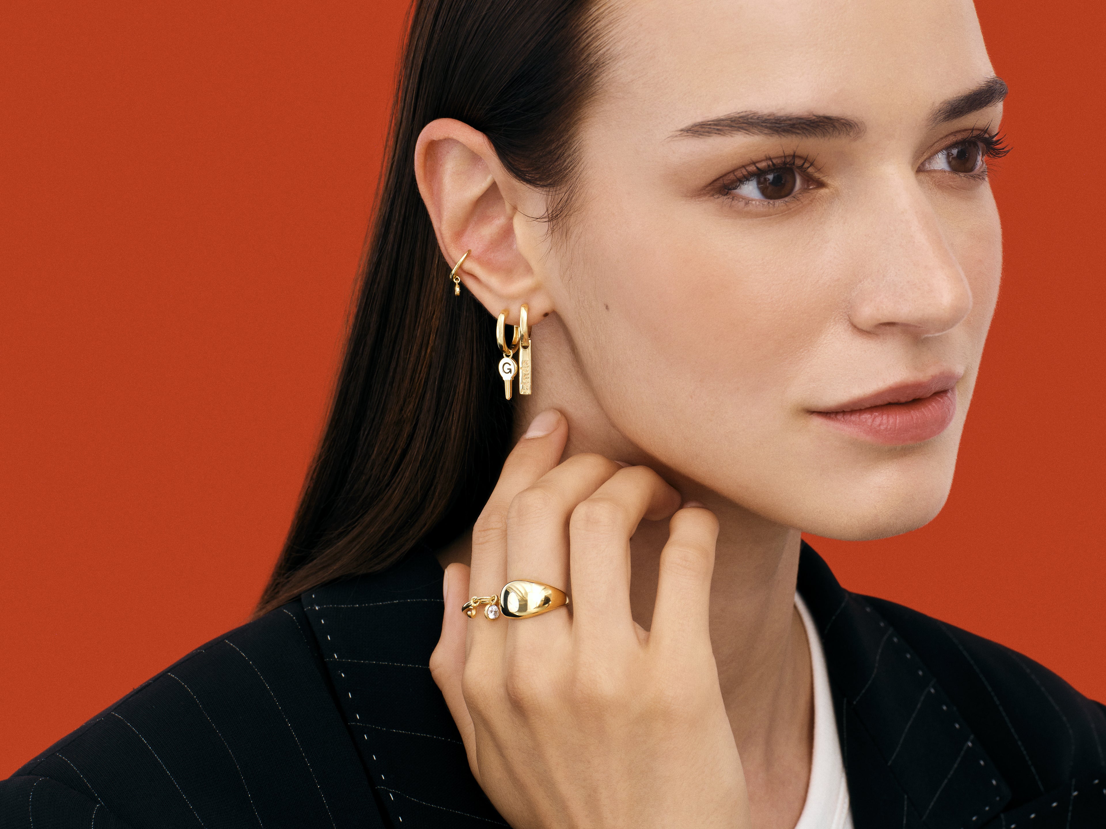 Initial Key Earrings