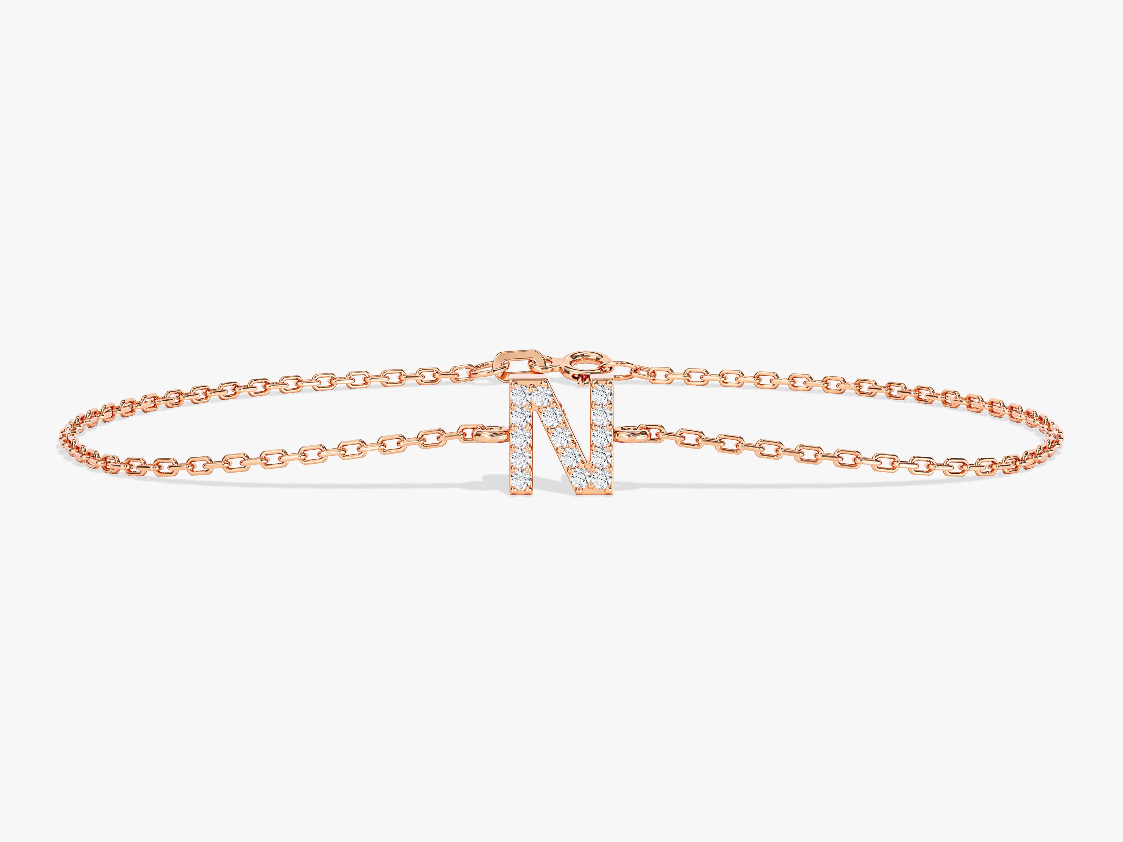 Initial Letter Bracelet with Gemstone
