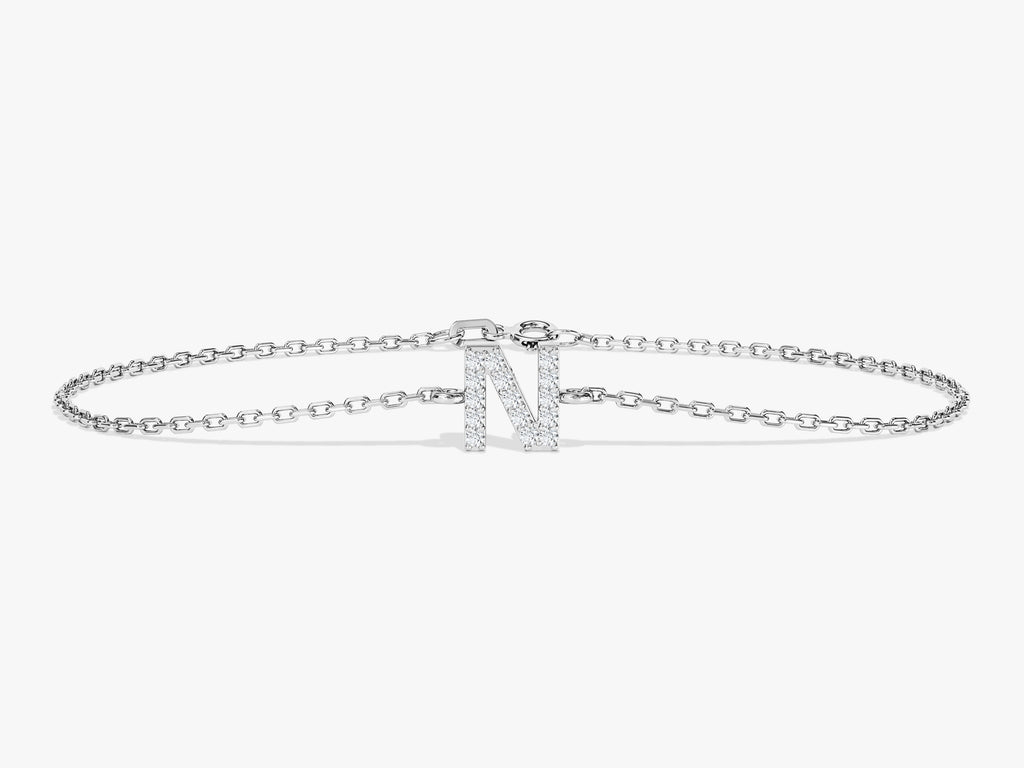 Initial Letter Bracelet with Gemstone