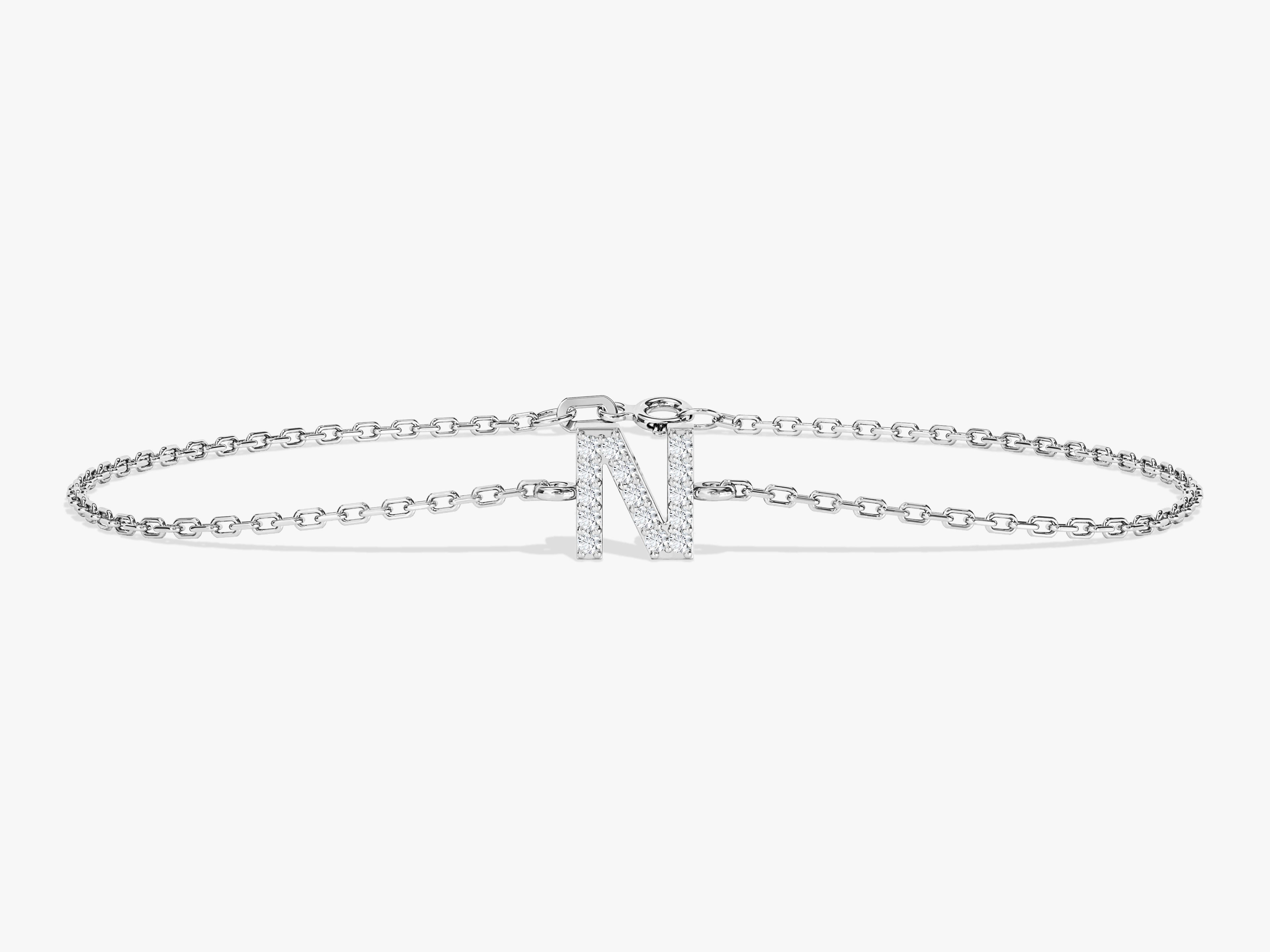 Initial Letter Bracelet with Gemstone