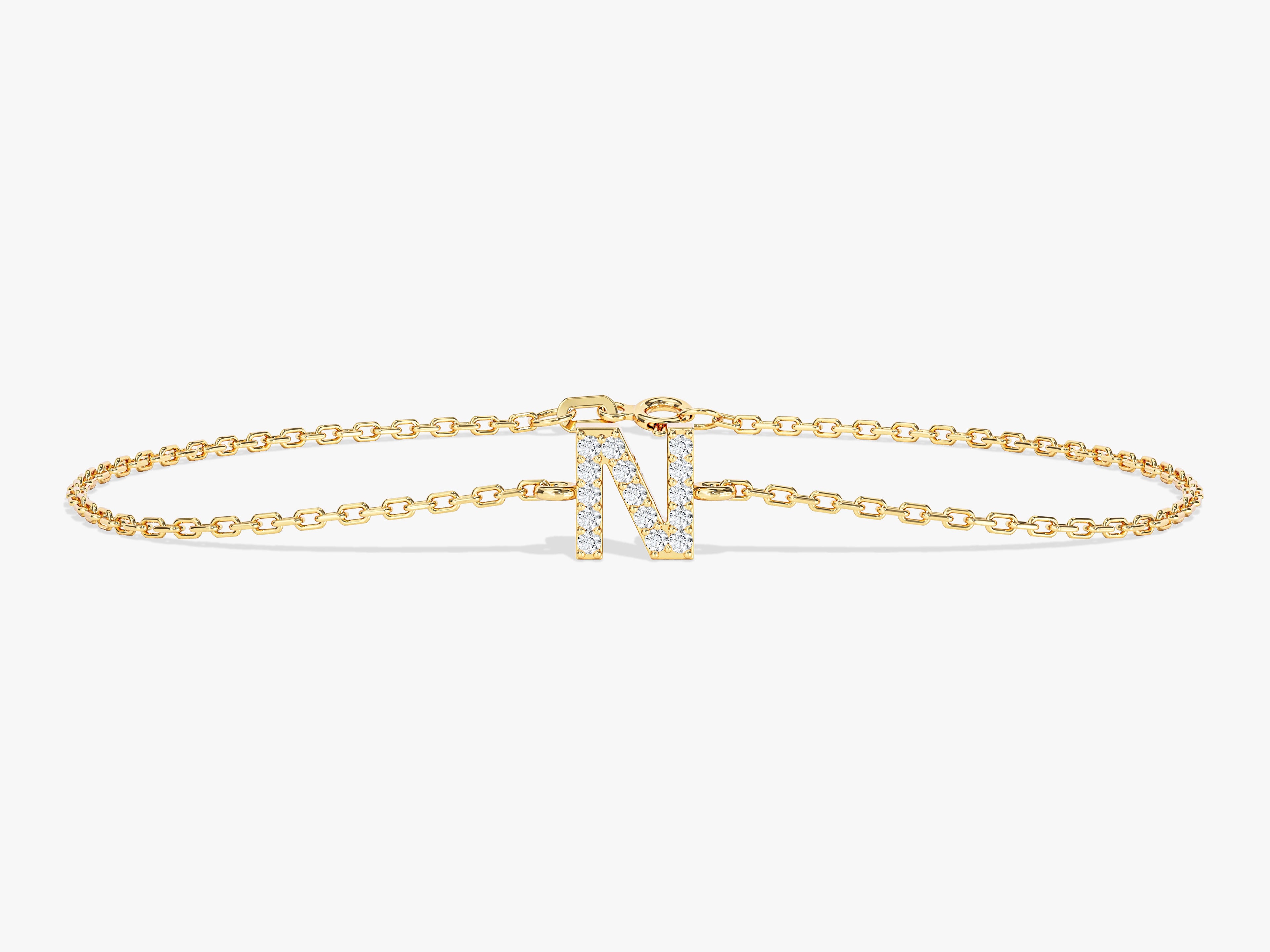 Initial Letter Bracelet with Gemstone