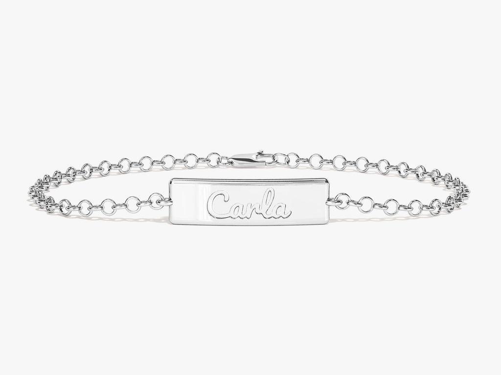 Rolo Chain Tag Name Bracelet