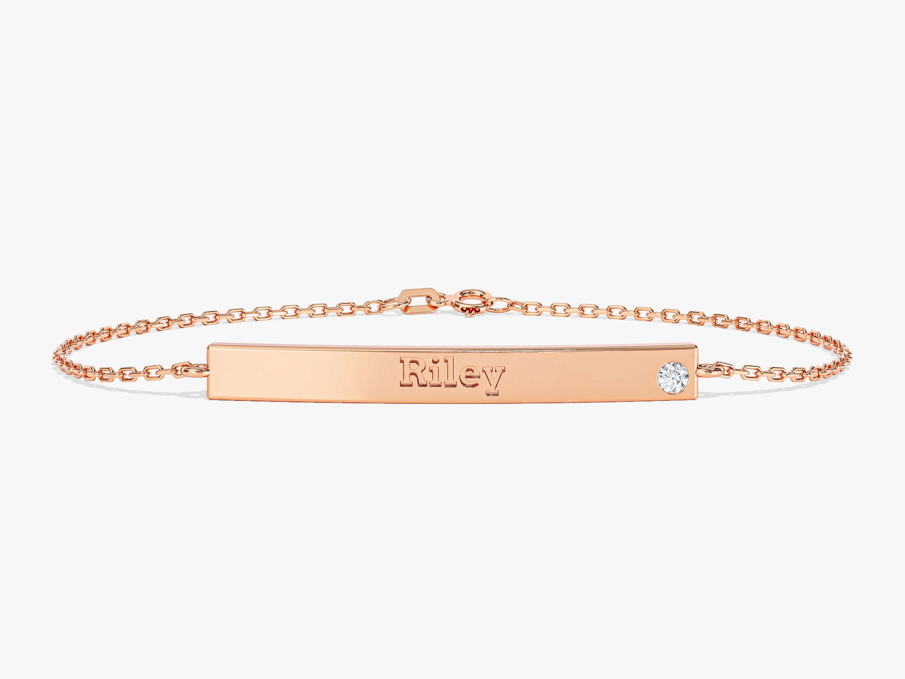 Solo Gemstone Tag Name Bracelet