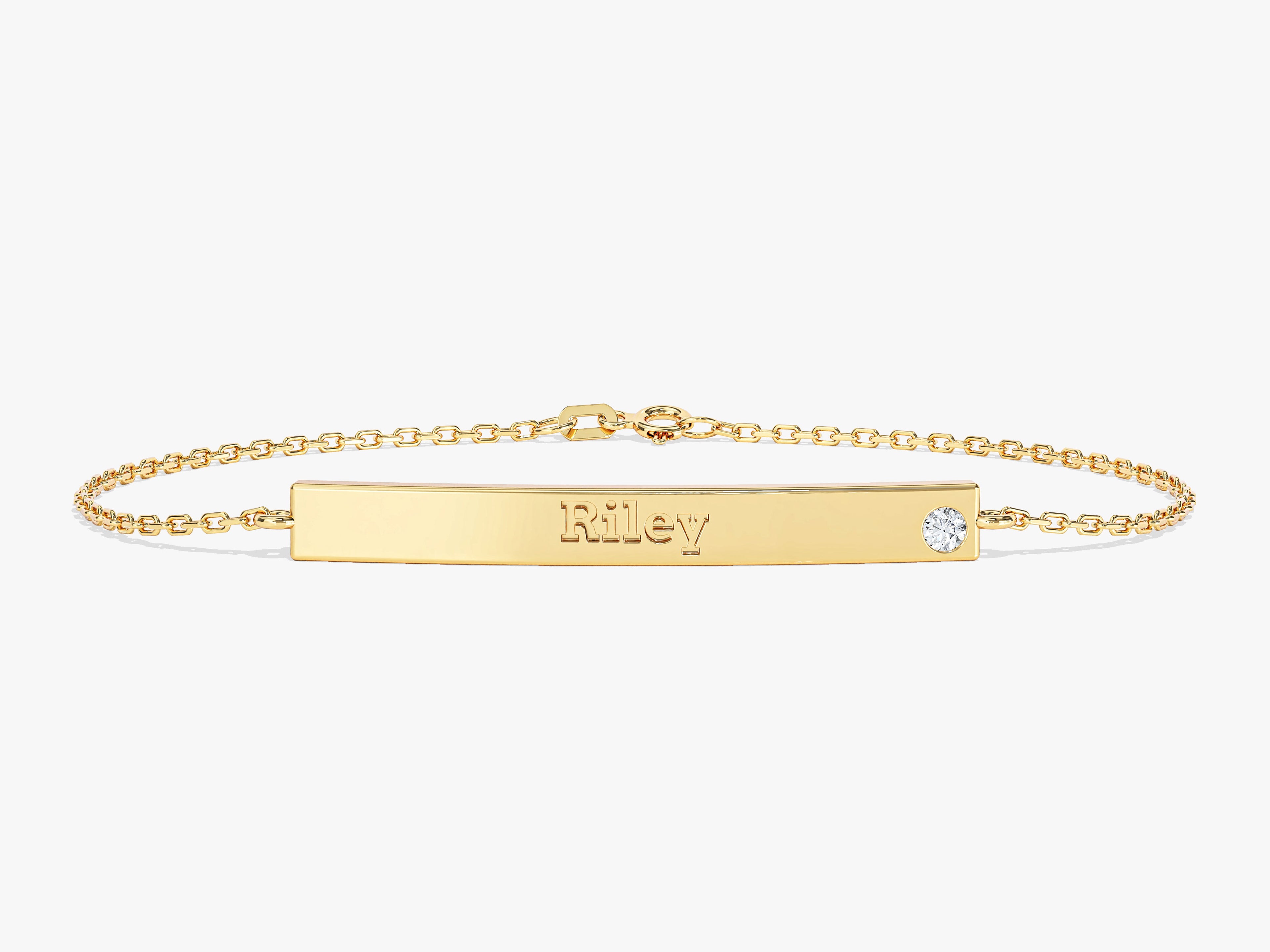 Solo Gemstone Tag Name Bracelet