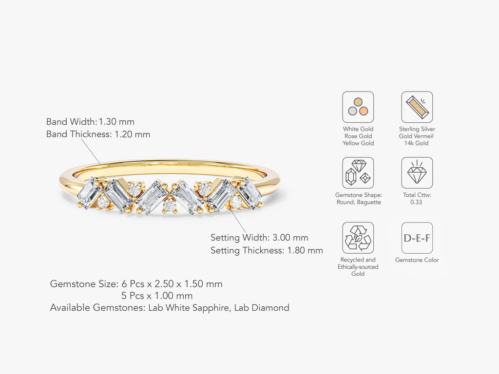 Half Eternity Gemstone Ring