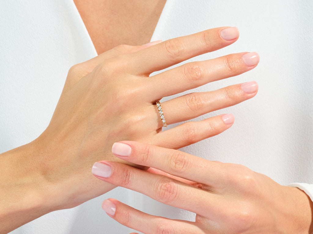 Half Eternity Gemstone Ring