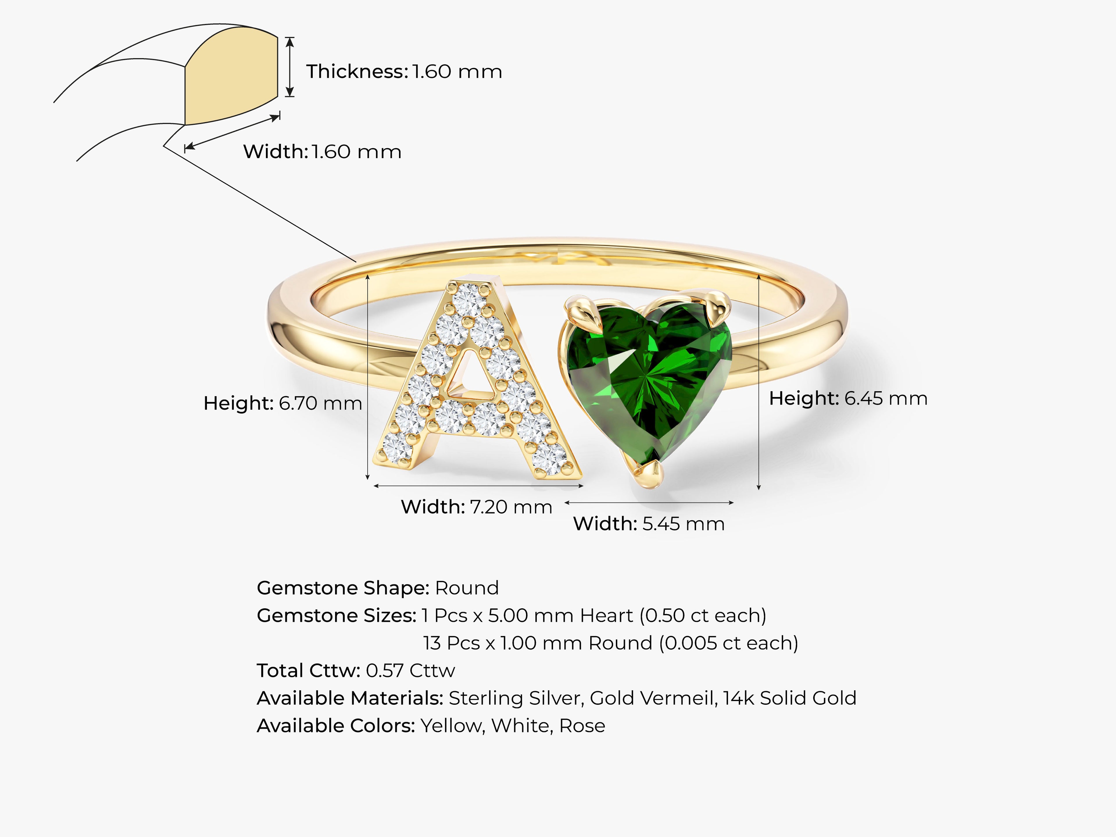 Birthstone Heart Ring