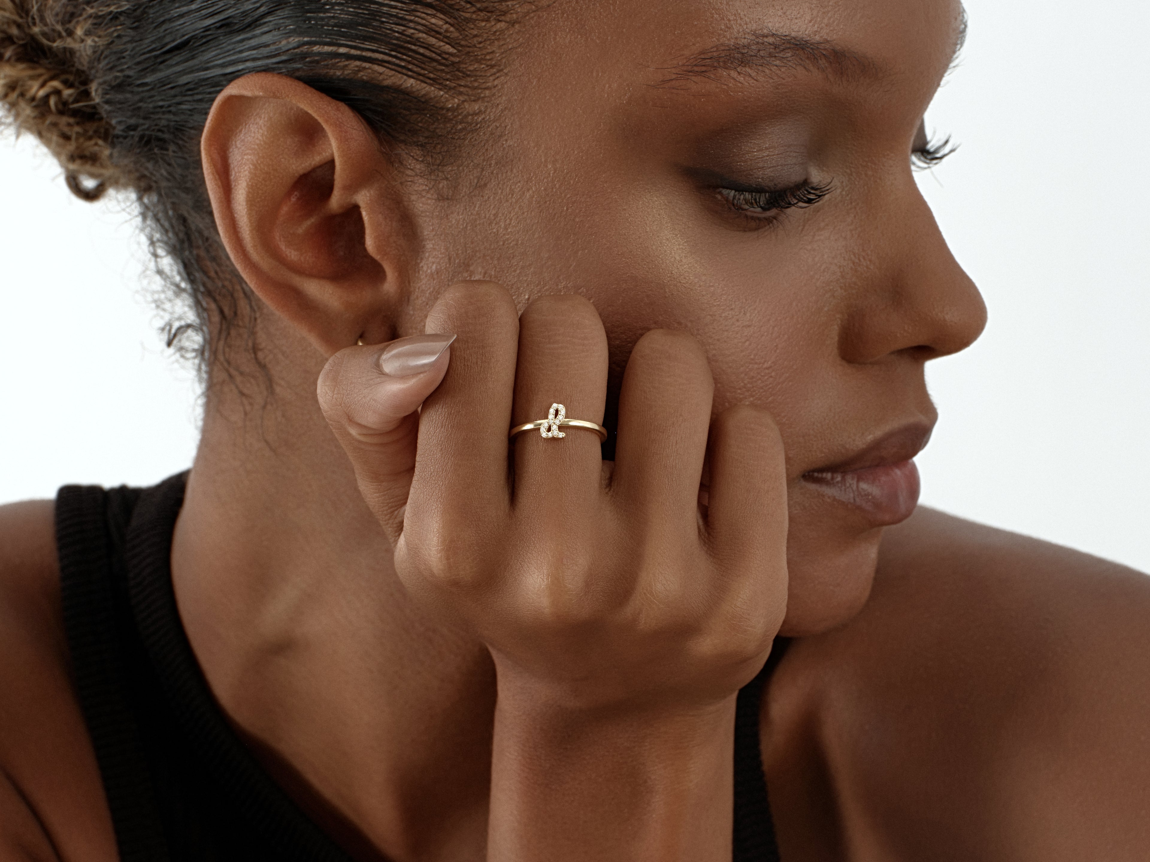 Cursive Letter Ring