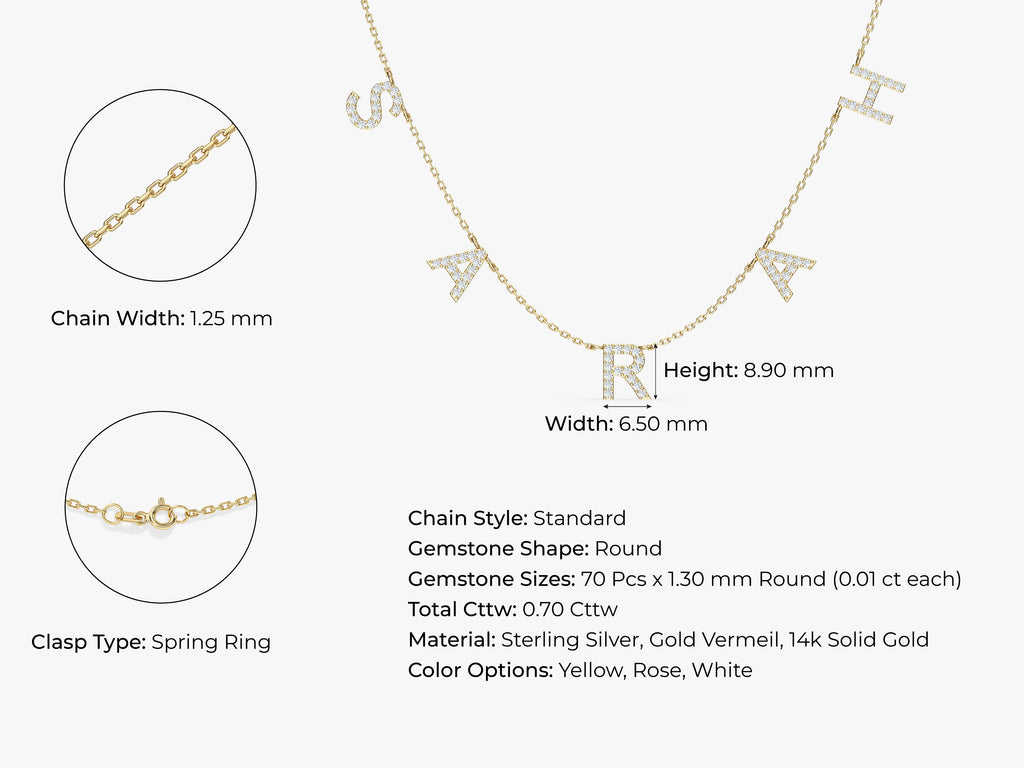 Name Necklace with Gemstone