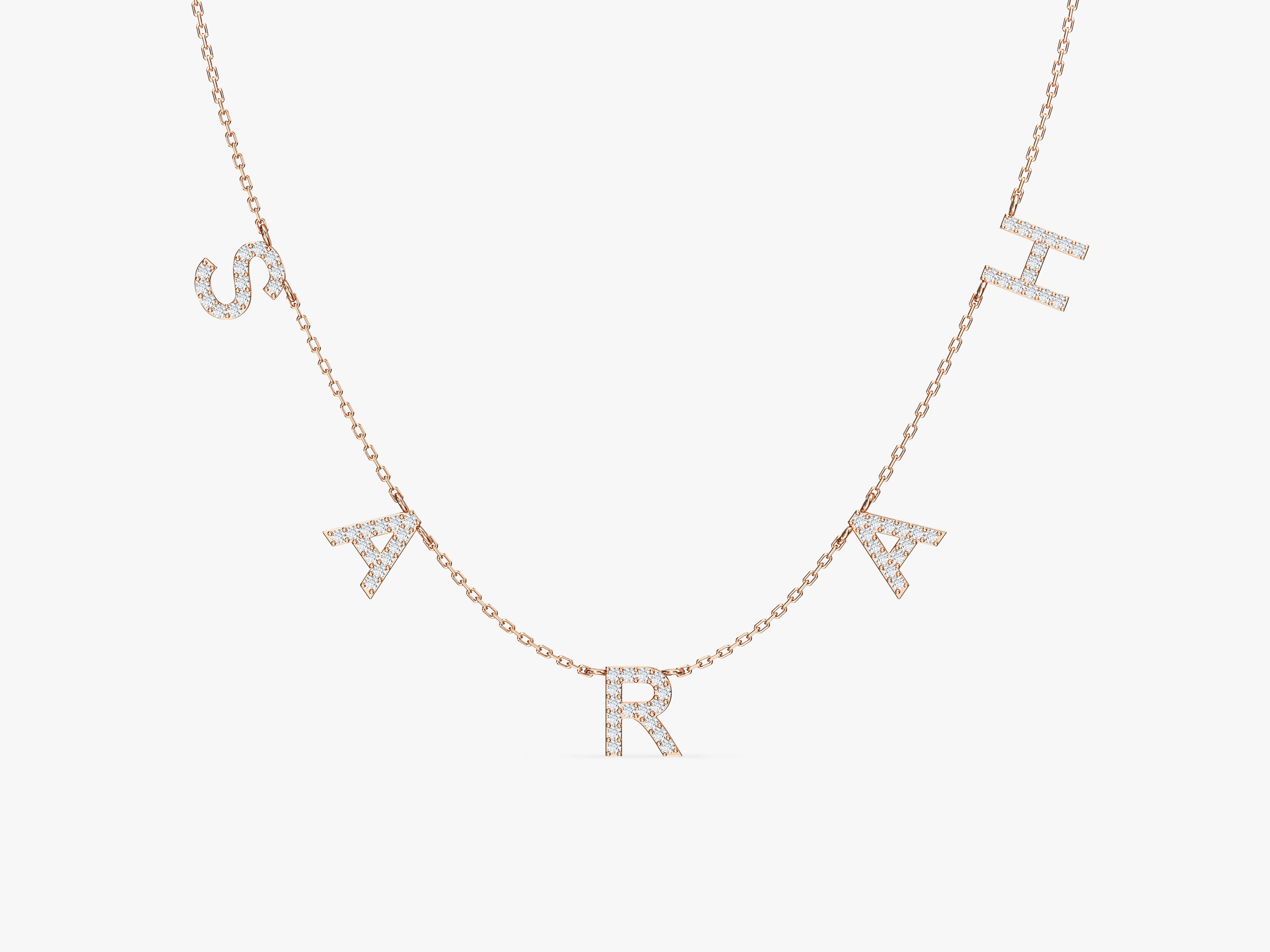 Name Necklace with Gemstone