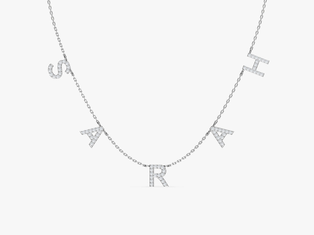 Name Necklace with Gemstone