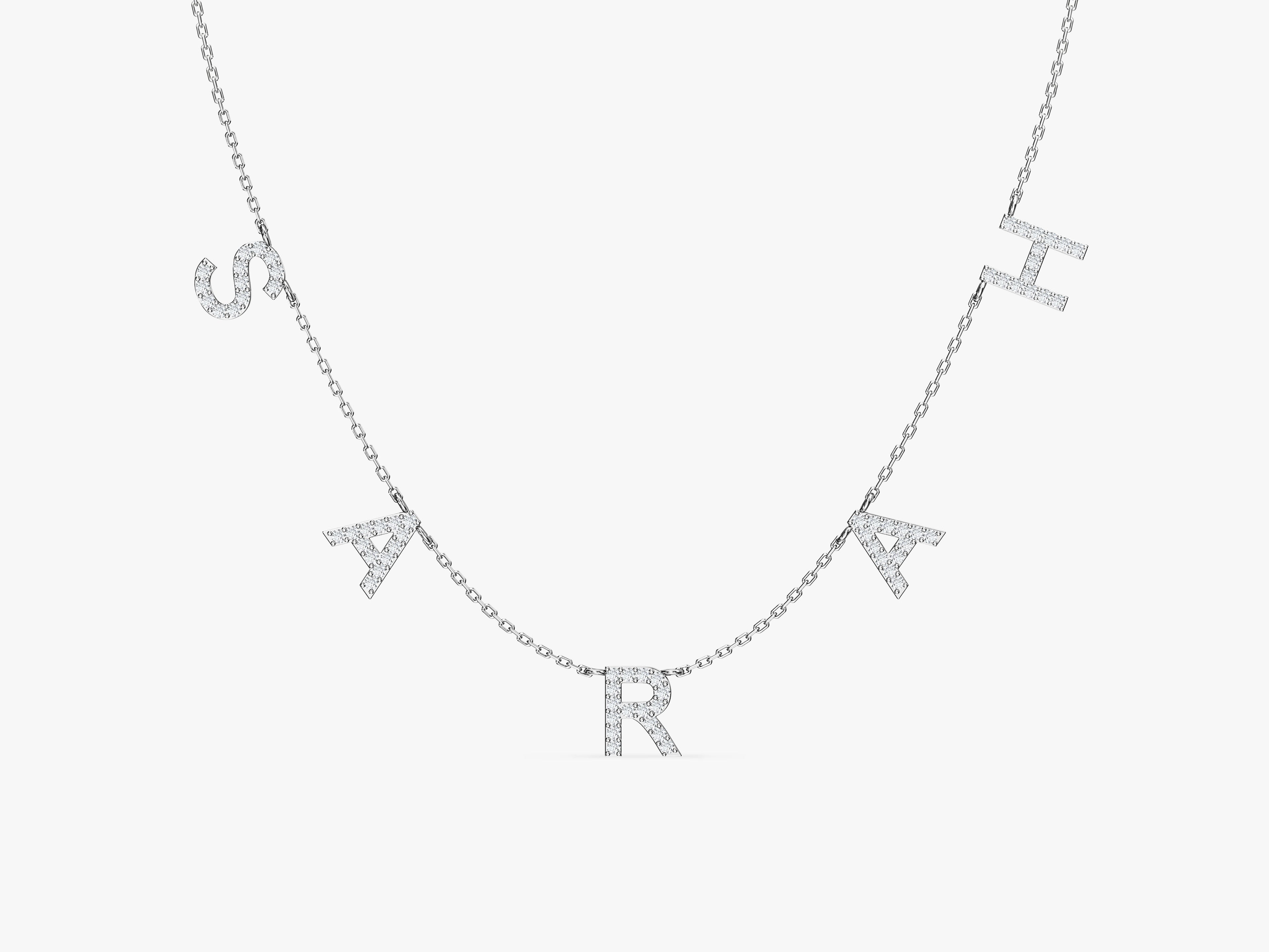 Name Necklace with Gemstone