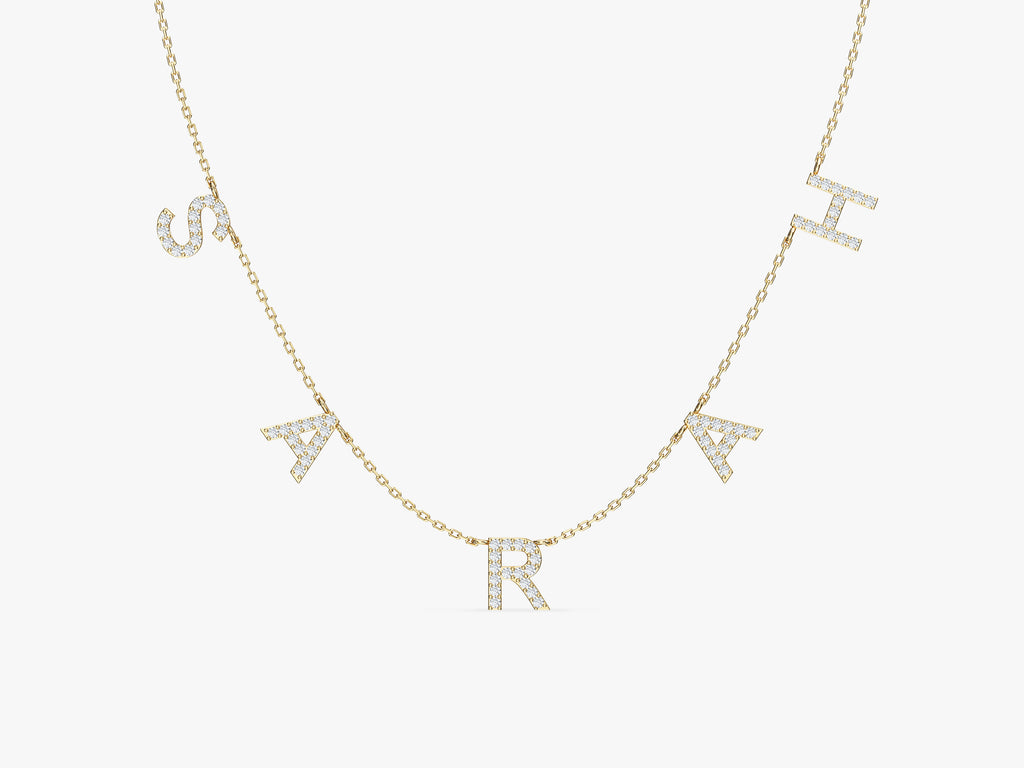 Name Necklace with Gemstone