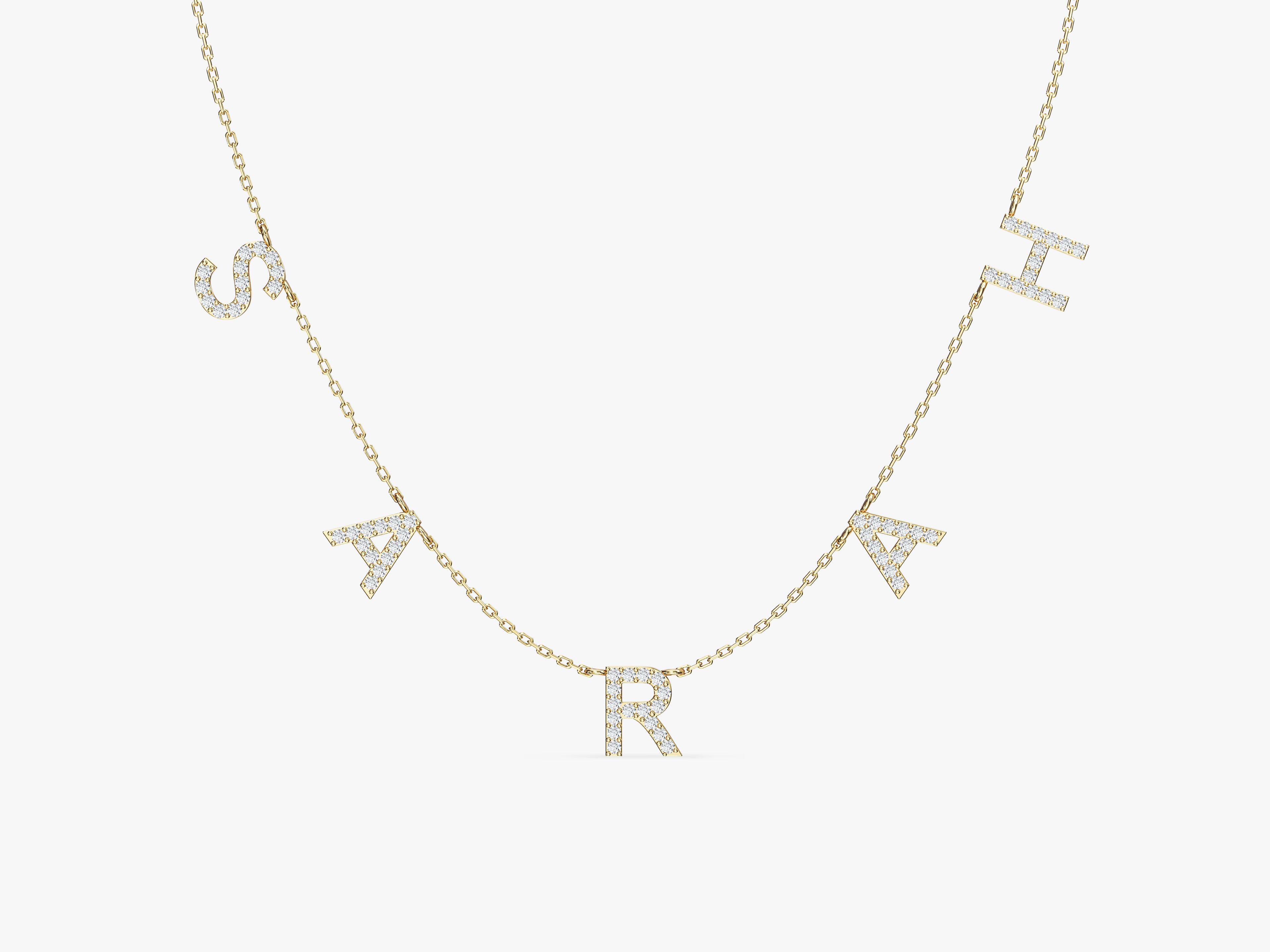 White Sapphire Name Necklace