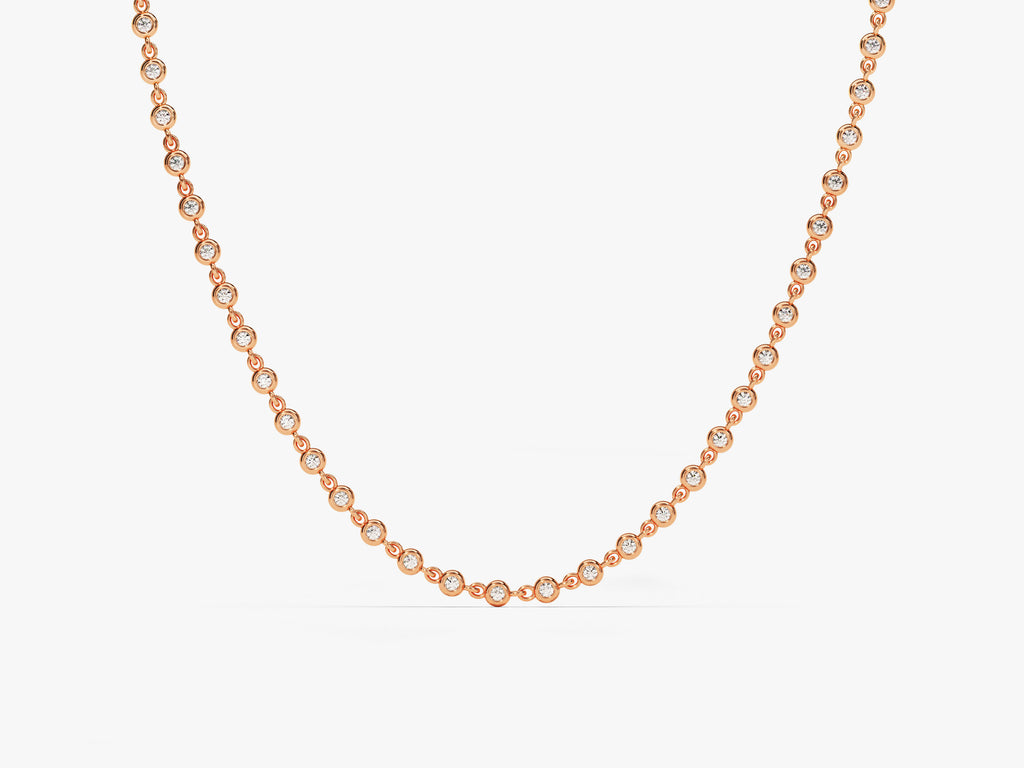 Bezel Gemstone Tennis Necklace