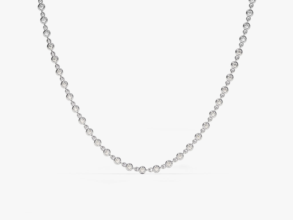 Bezel Gemstone Tennis Necklace