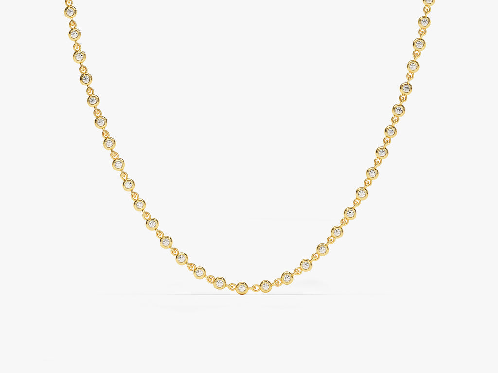 Bezel Gemstone Tennis Necklace