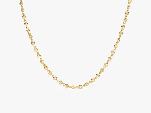 Bezel Gemstone Tennis Necklace