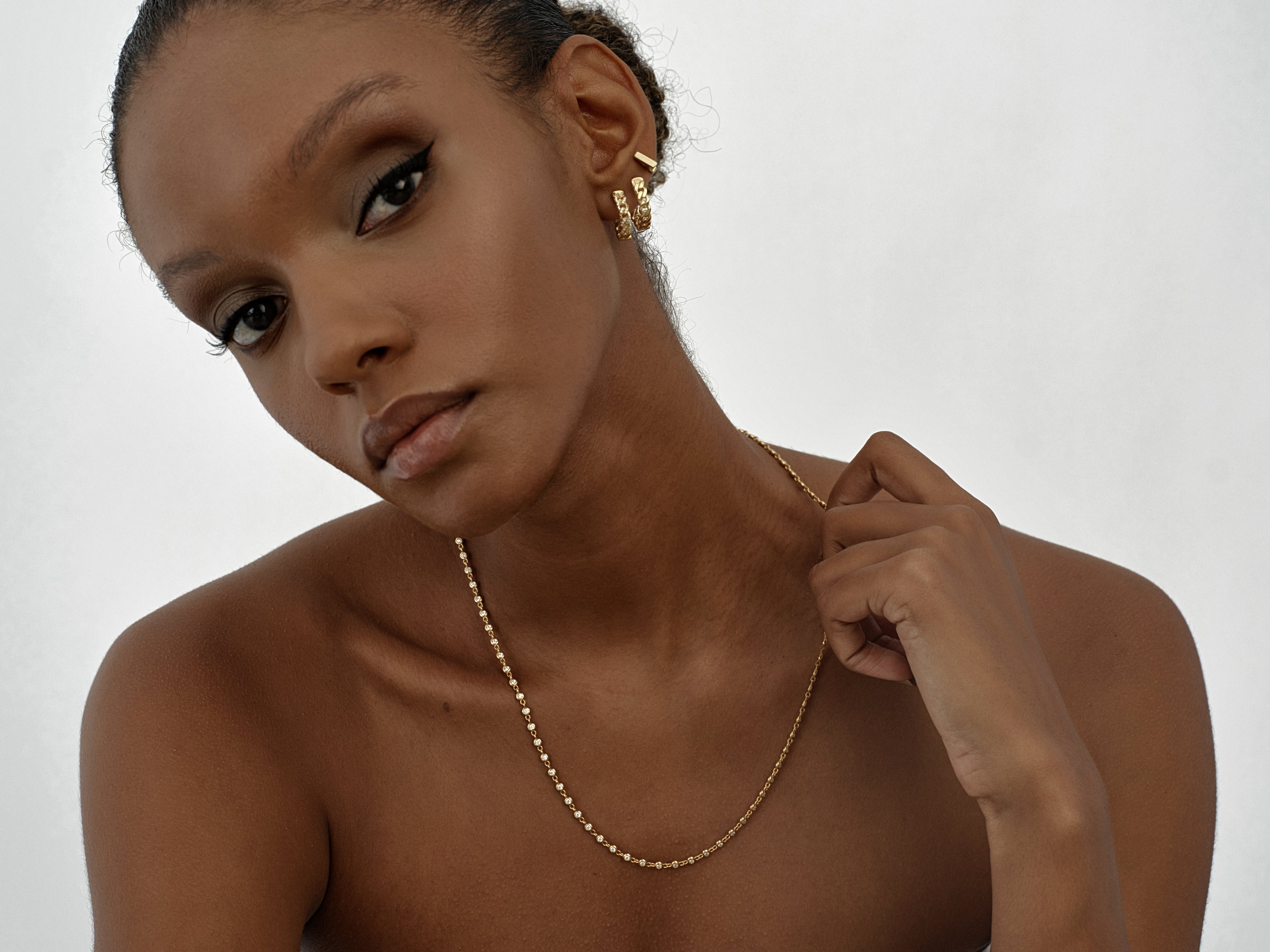 Bezel Gemstone Tennis Necklace