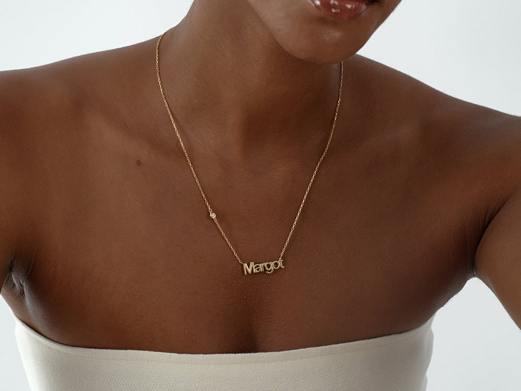 Gemstone Name Necklace