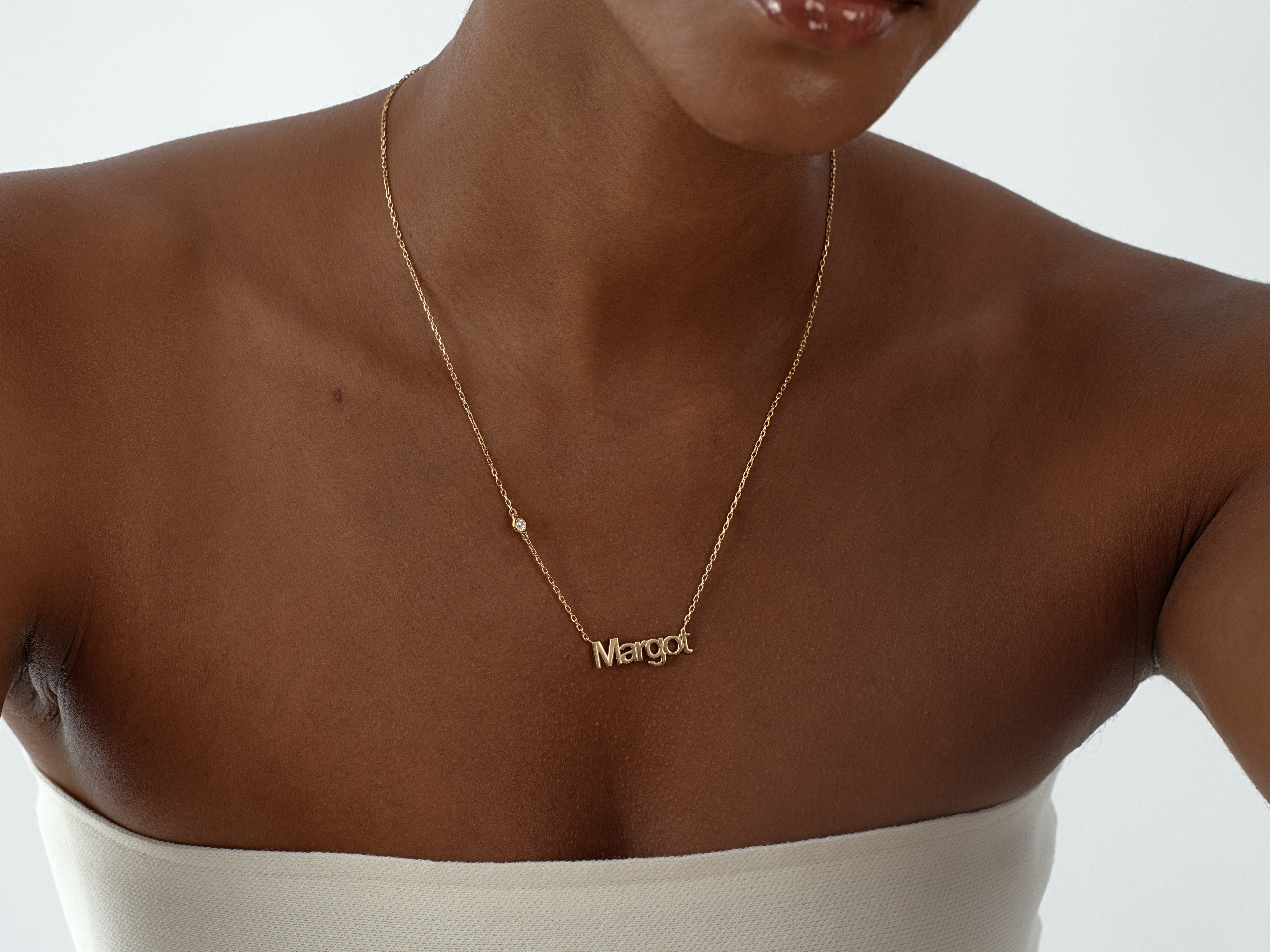 Gemstone Name Necklace