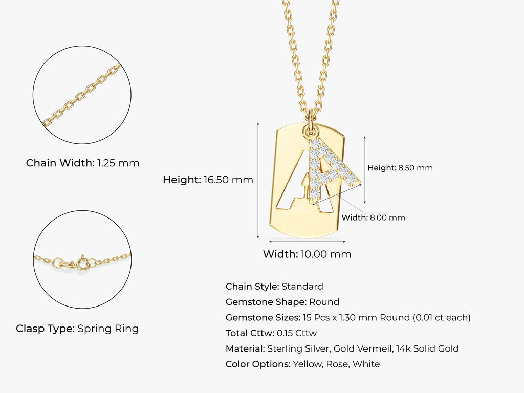 Layered Initial Tag Necklace