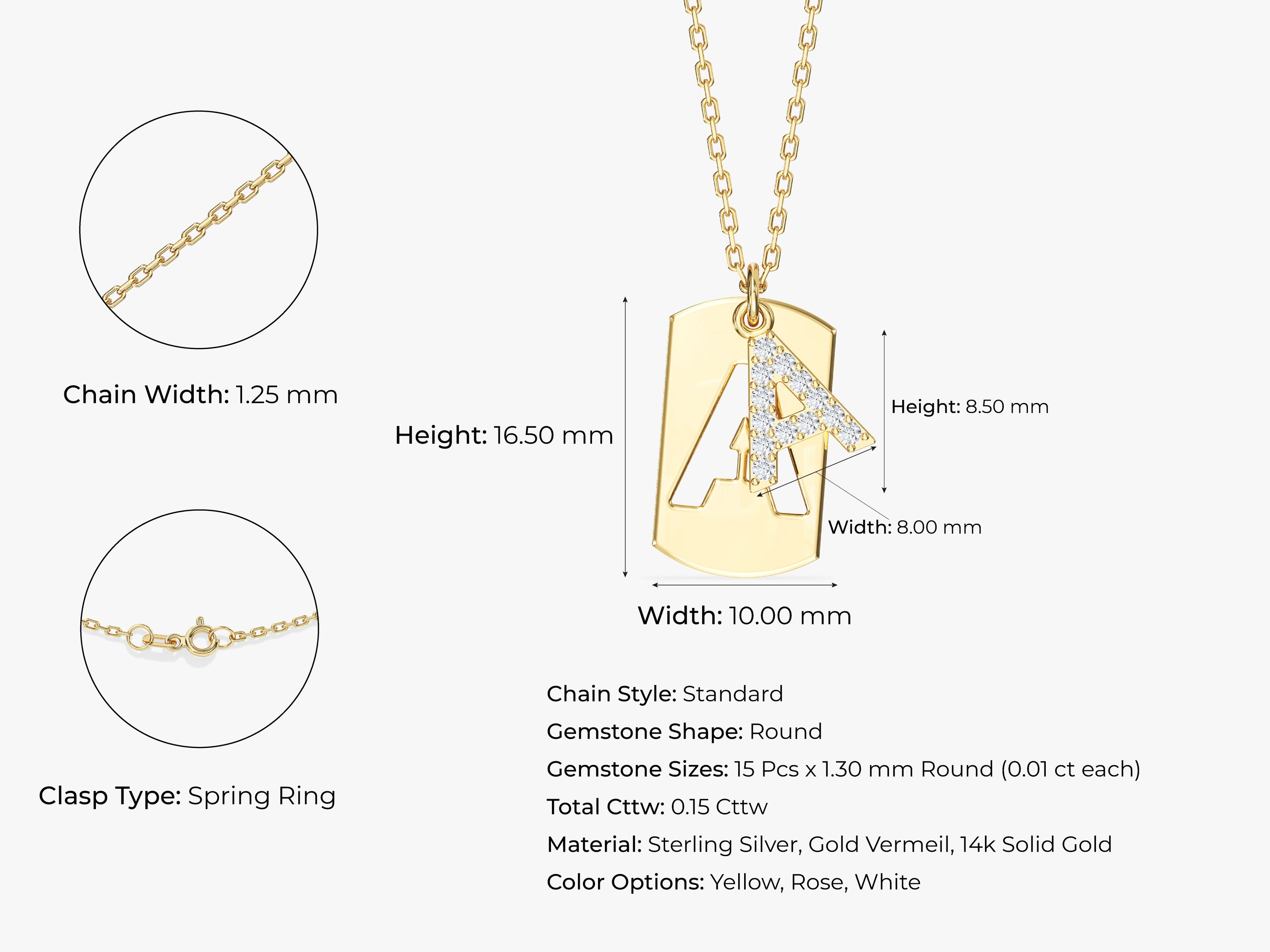 Layered Initial Tag Necklace