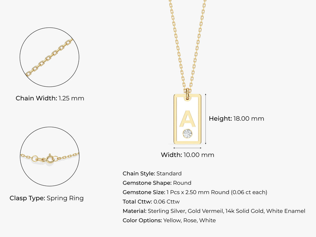 Birthstone Tag Necklace