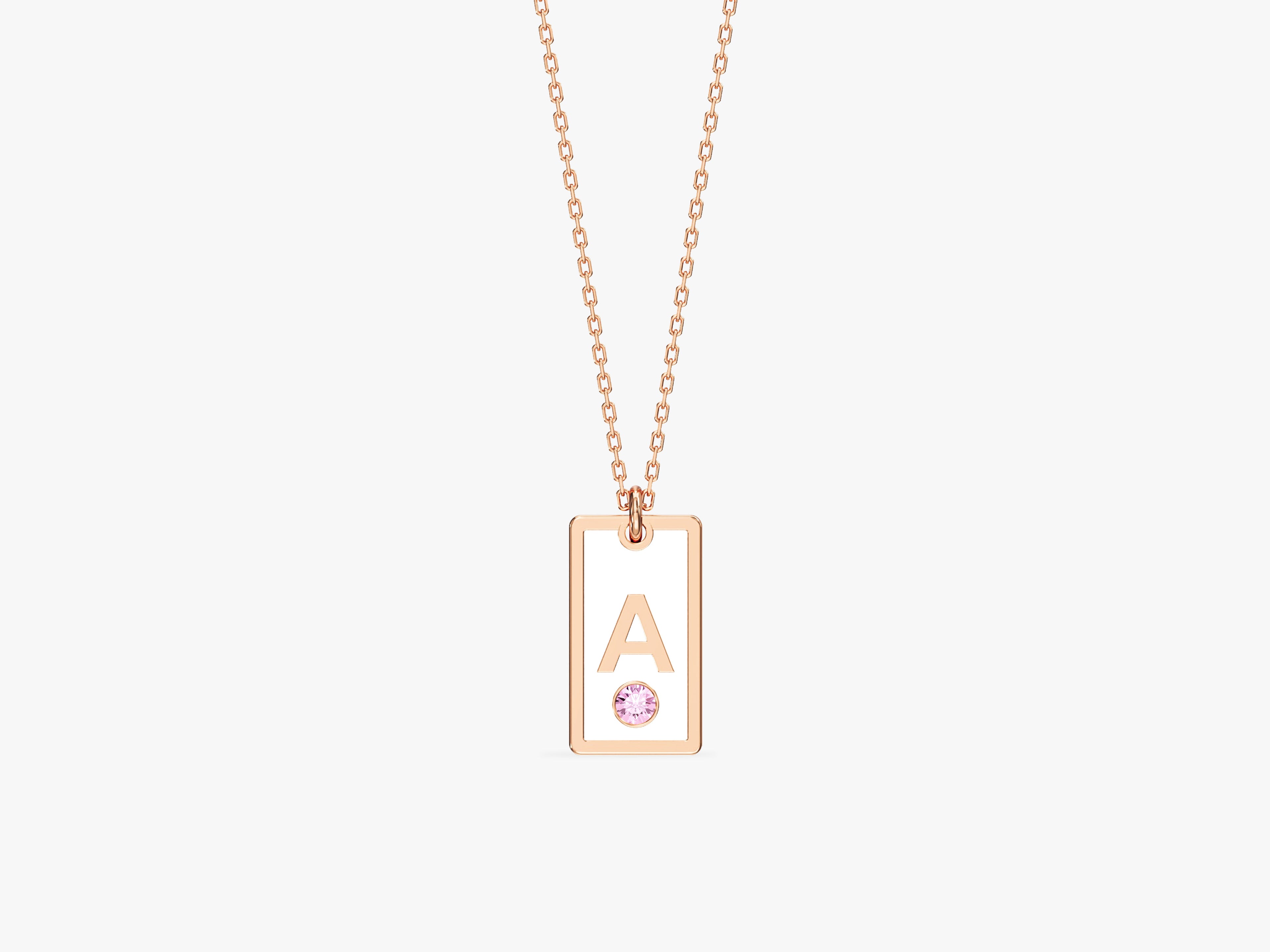 Birthstone Tag Necklace