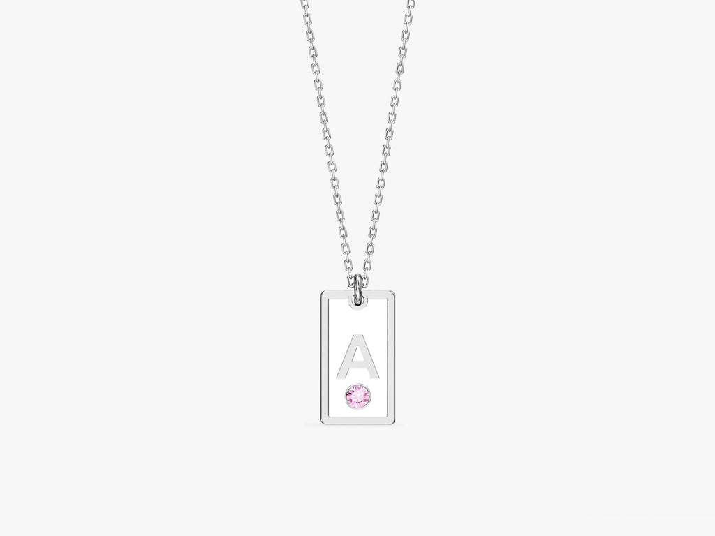 Birthstone Tag Necklace
