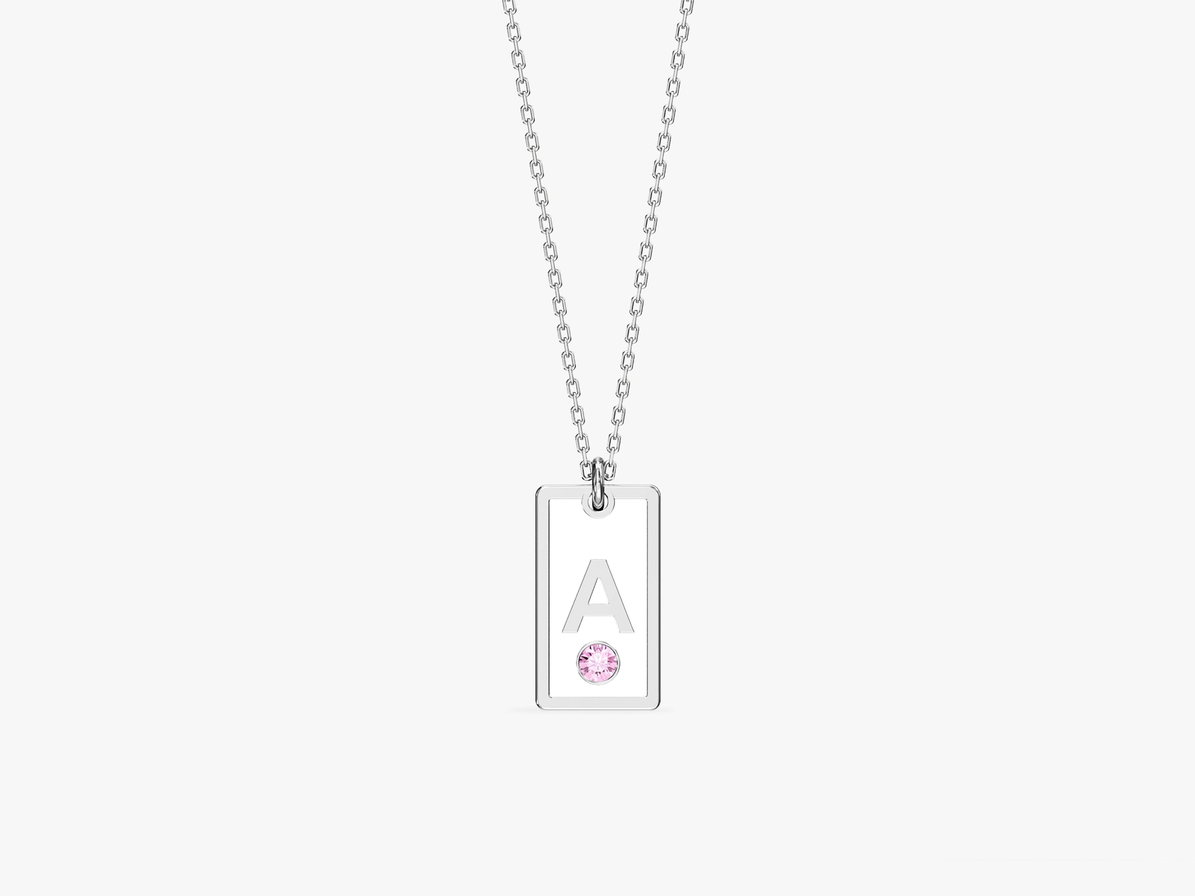 Birthstone Tag Necklace