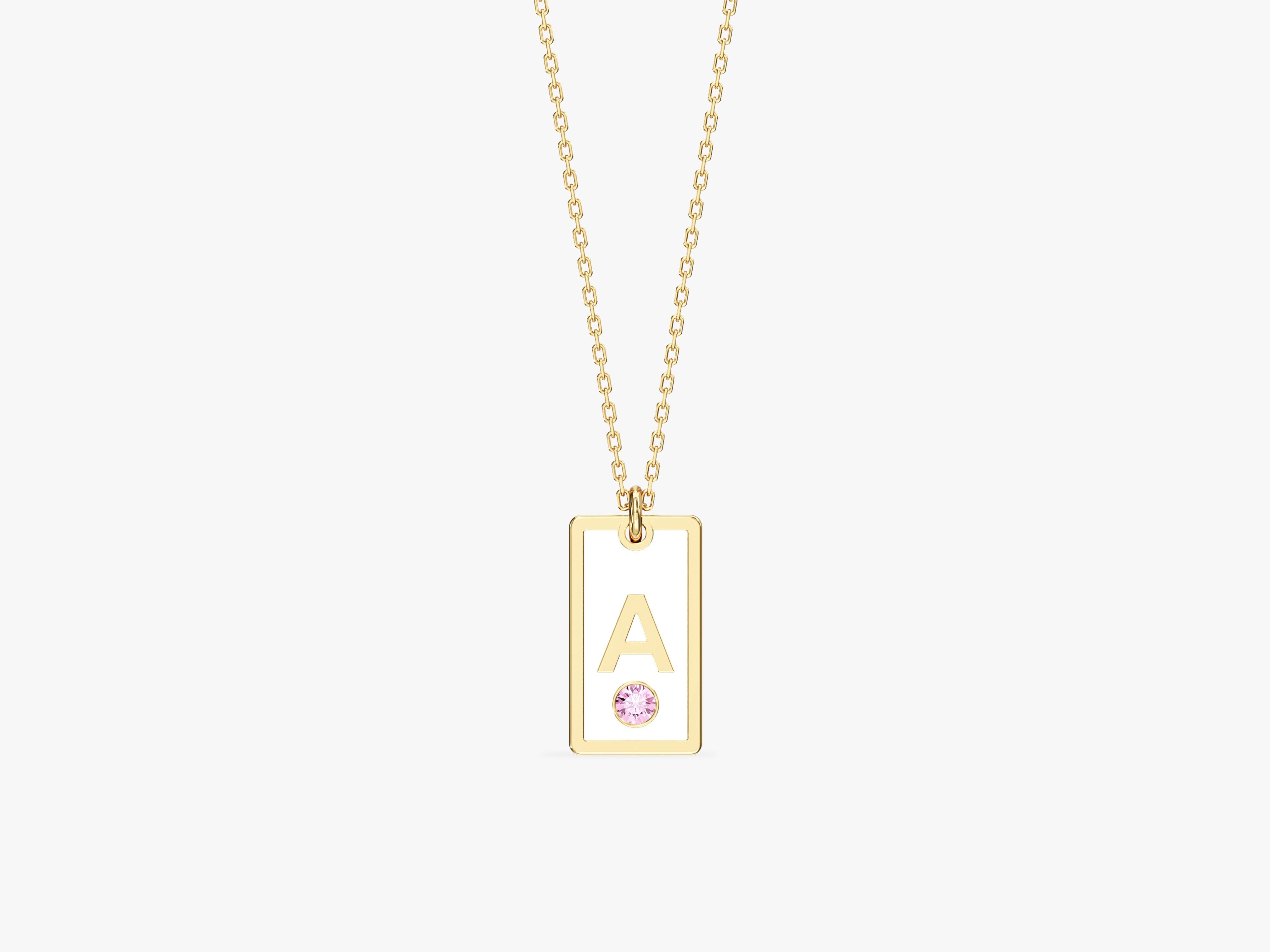 Birthstone Tag Necklace