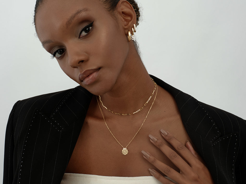 Sunburst Initial Necklace