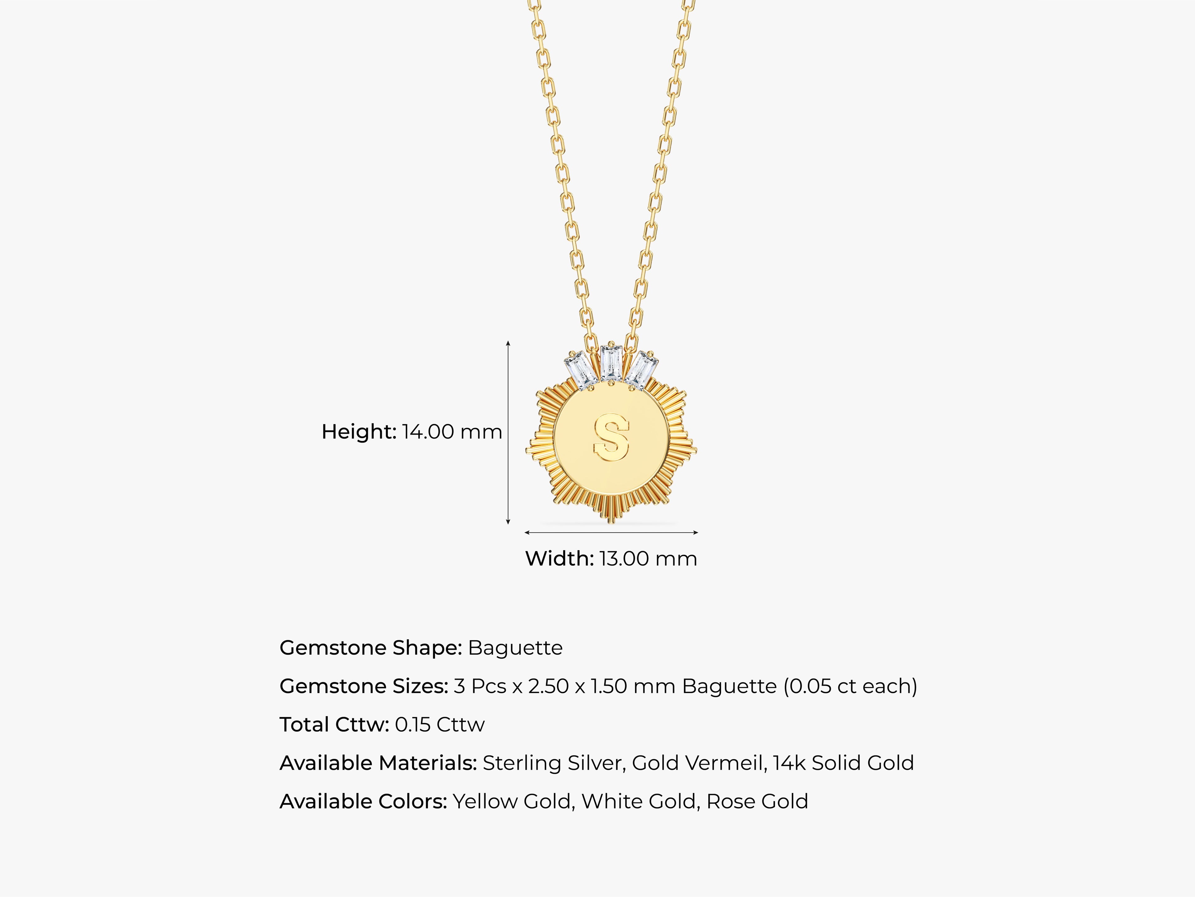 Sunburst Initial Necklace