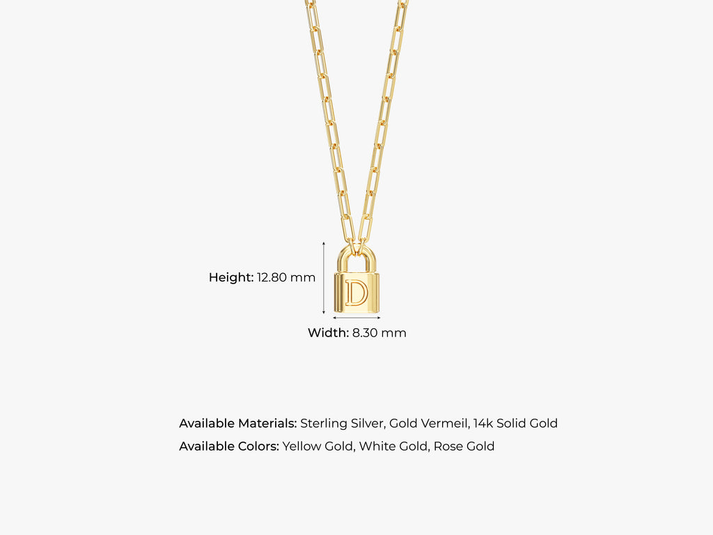 Paperclip Chain Lock Necklace