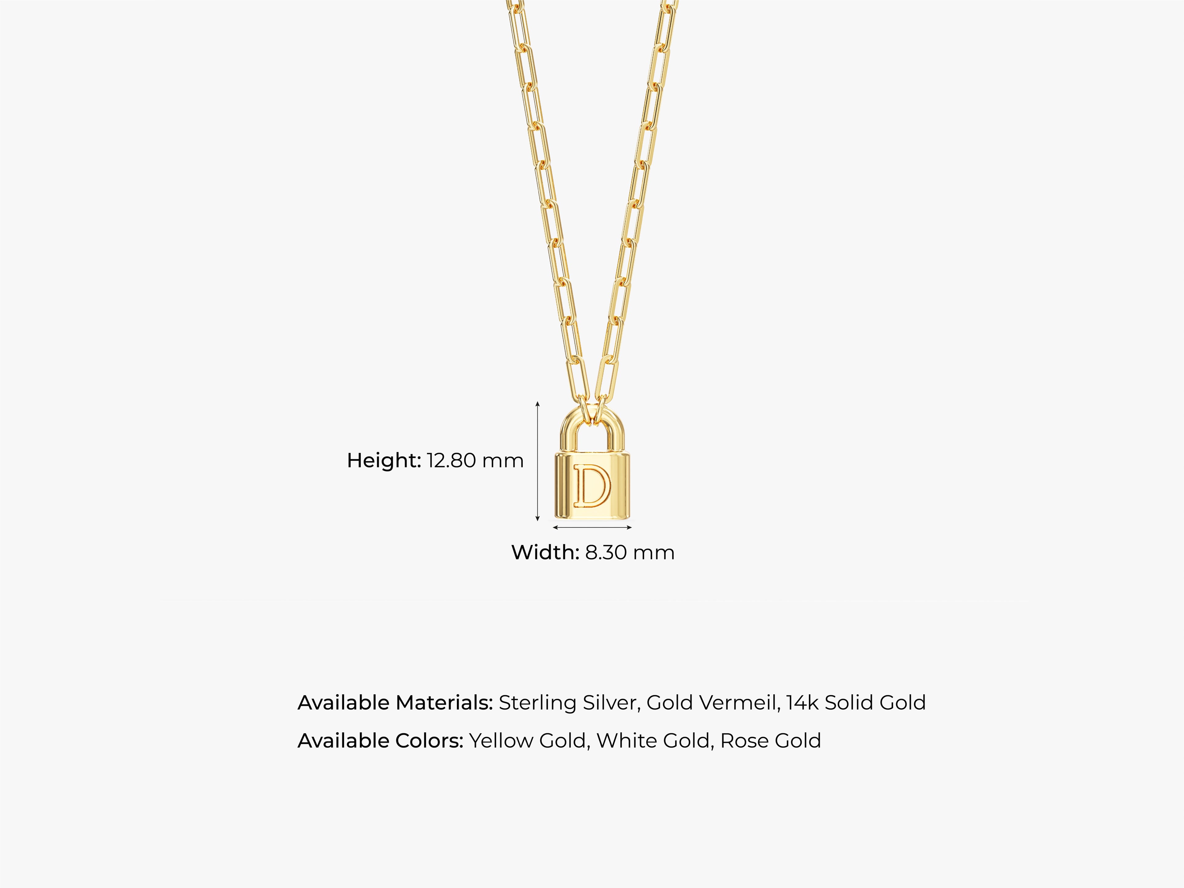 Paperclip Chain Lock Necklace