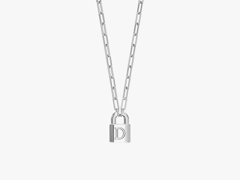 Paperclip Chain Lock Necklace
