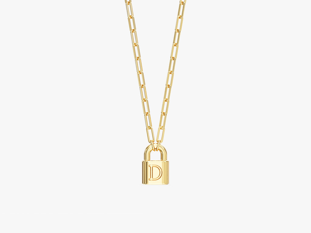 Paperclip Chain Lock Necklace